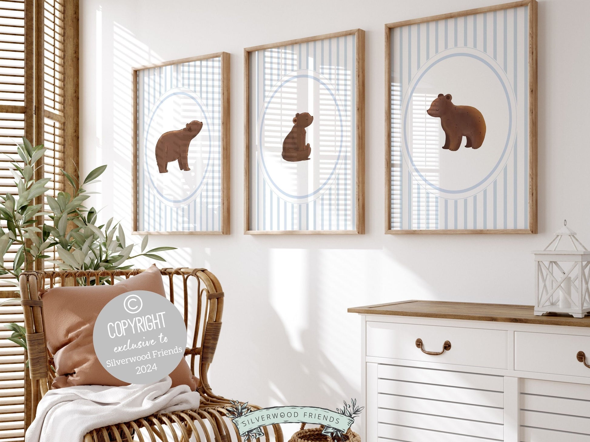 Bear Nursery Prints, Brown Bear Neutral Nursery Decor, Teddy Bear Chinoiserie Nursery Wall Art, Woodland Bear Nursery Poster Digital Prints