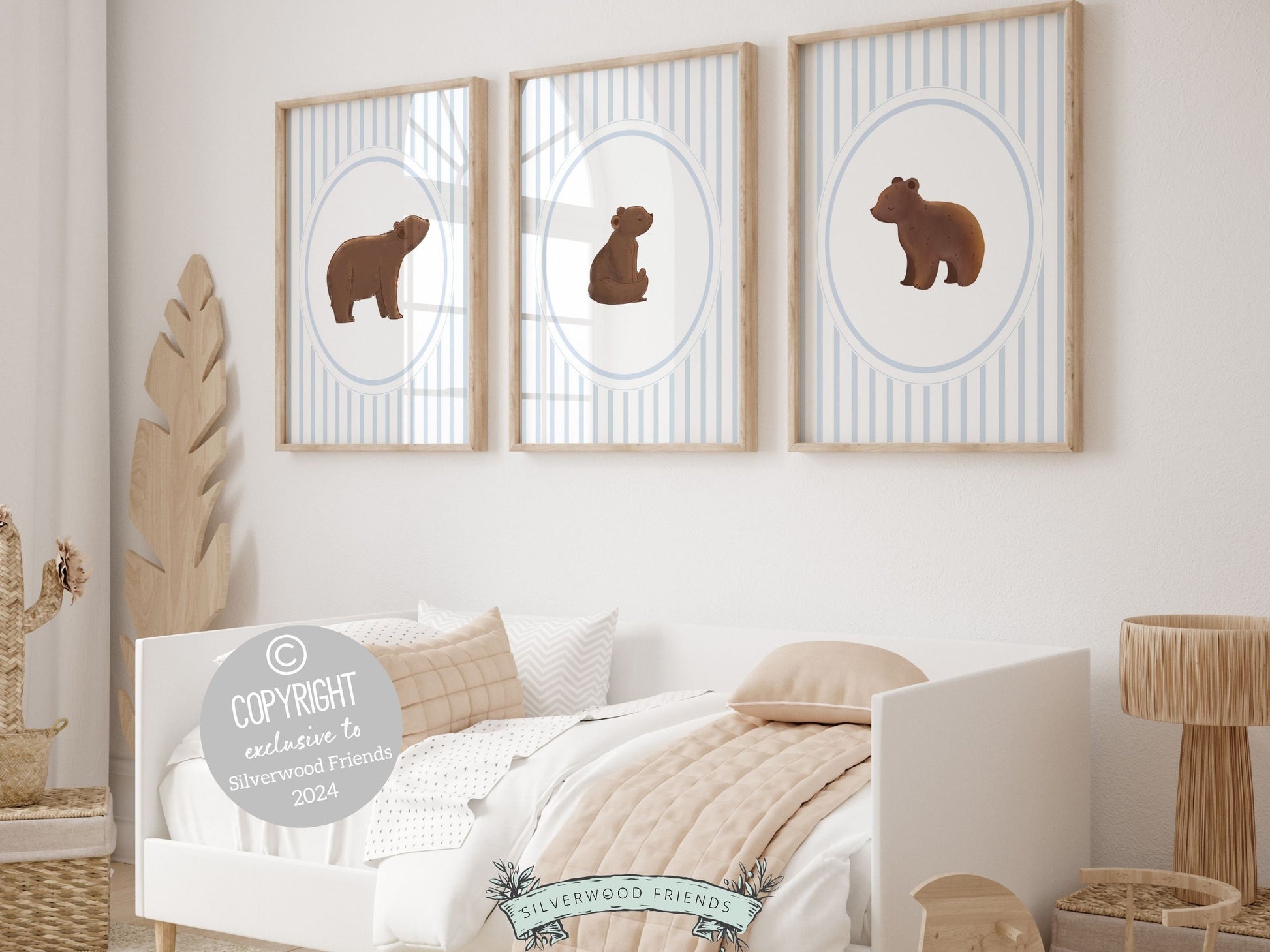 Bear Nursery Prints, Brown Bear Neutral Nursery Decor, Teddy Bear Chinoiserie Nursery Wall Art, Woodland Bear Nursery Poster Digital Prints