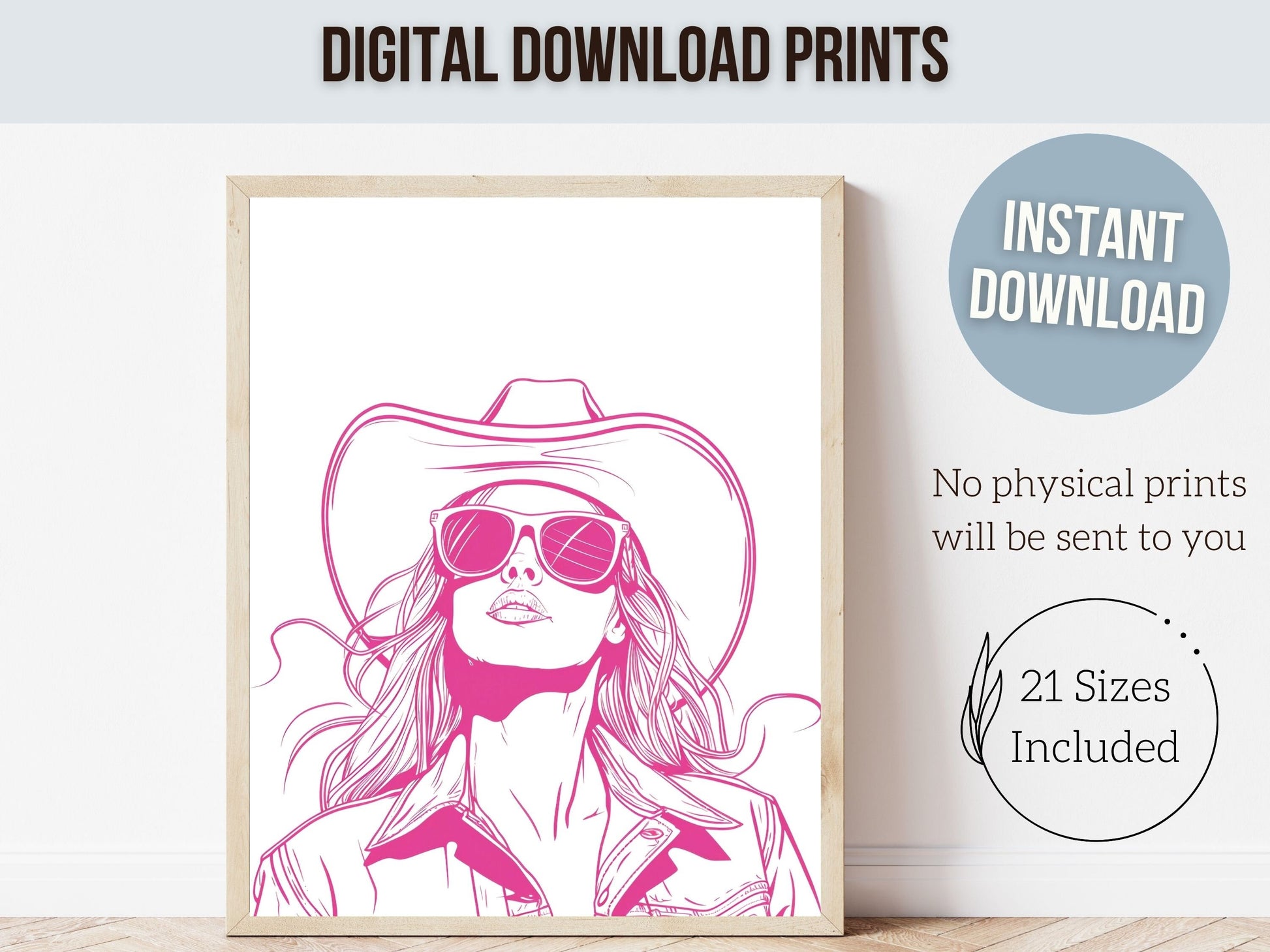 Pink Cowgirl Print, Minimalist Western Wall Art Print, Cowgirl Wall Art, Pink Western Wall Decor, Preppy Dorm Room Wall Decor Digital Print