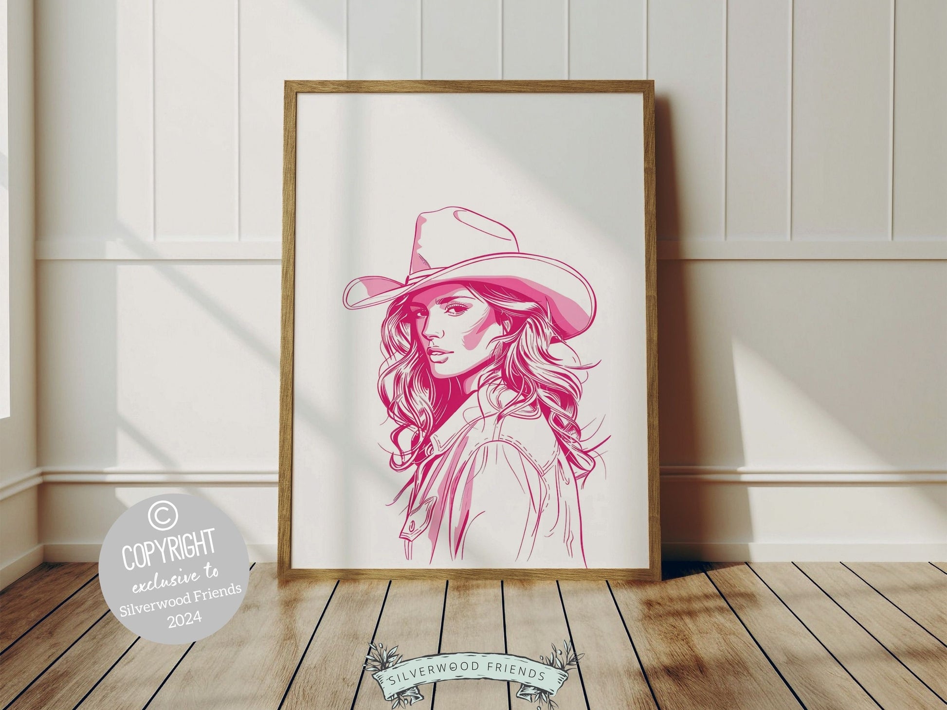 Pink Cowgirl Print, Minimalist Western Wall Art Print, Cowgirl Wall Art, Pink Western Wall Decor, Preppy Dorm Room Wall Decor Digital Print