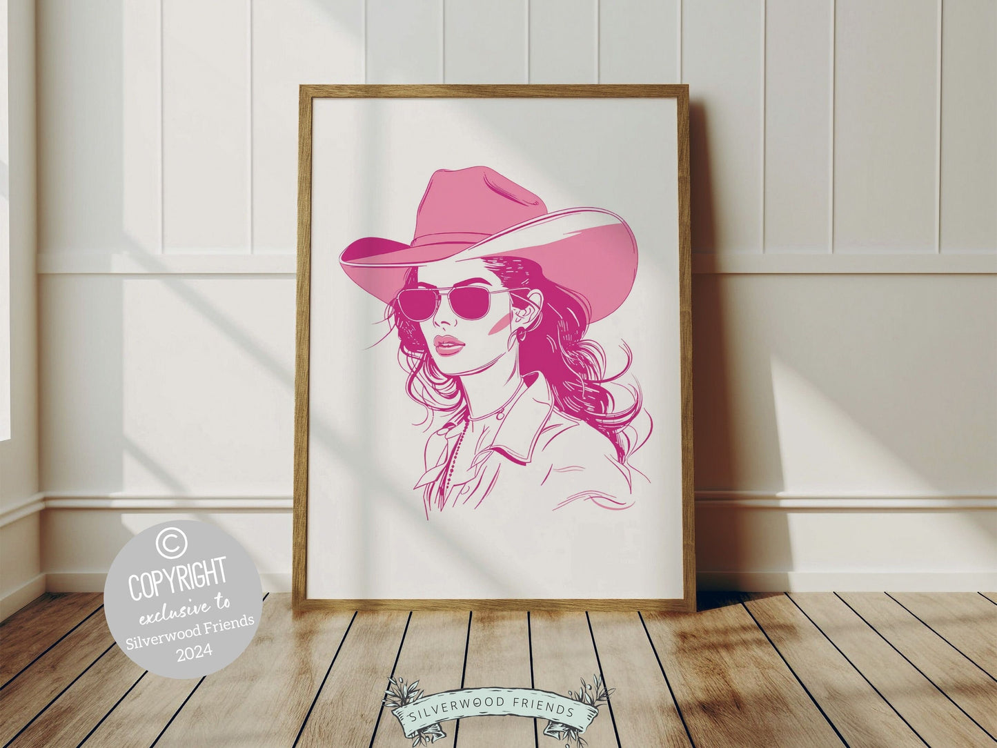 Pink Cowgirl Print, Minimalist Western Wall Art Print, Cowgirl Wall Art, Pink Western Wall Decor, Preppy Dorm Room Wall Decor Digital Print
