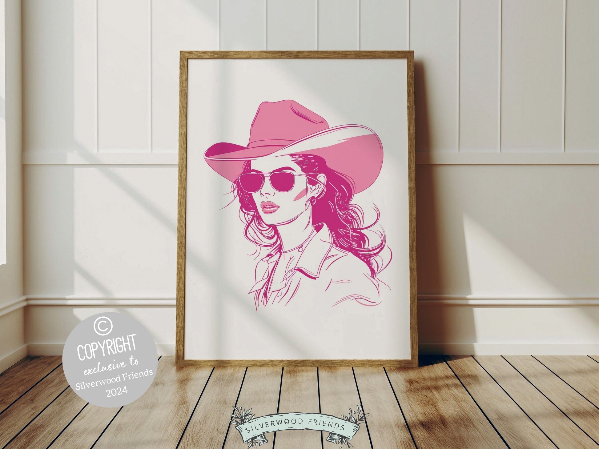 Pink Cowgirl Print, Minimalist Western Wall Art Print, Cowgirl Wall Art, Pink Western Wall Decor, Preppy Dorm Room Wall Decor Digital Print