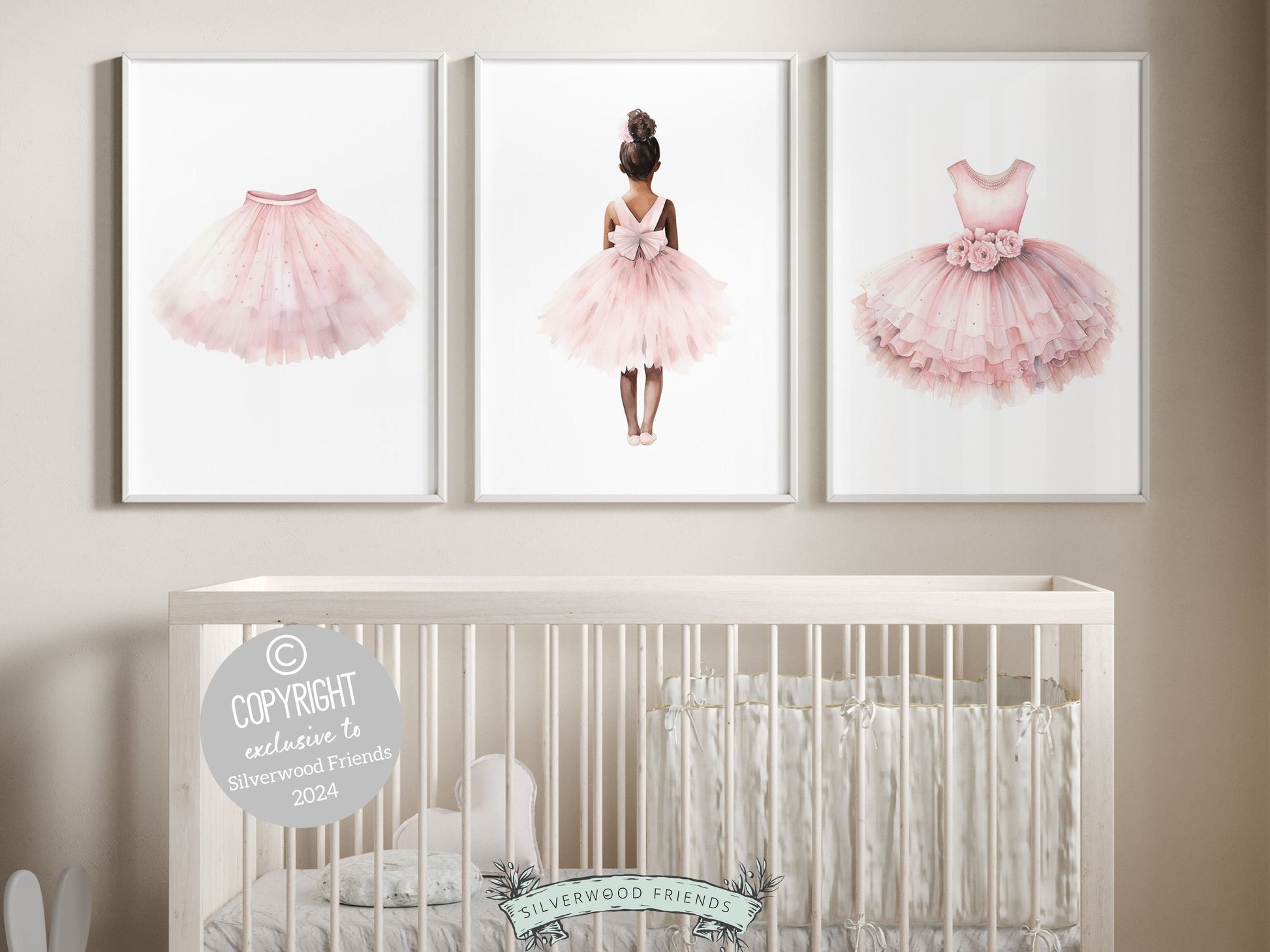 Ballet Nursery Prints, African American Ballerina Nursery Decor, Girls Ballet Nursery Wall Art, Black Ballerina Wall Decor Digital Prints