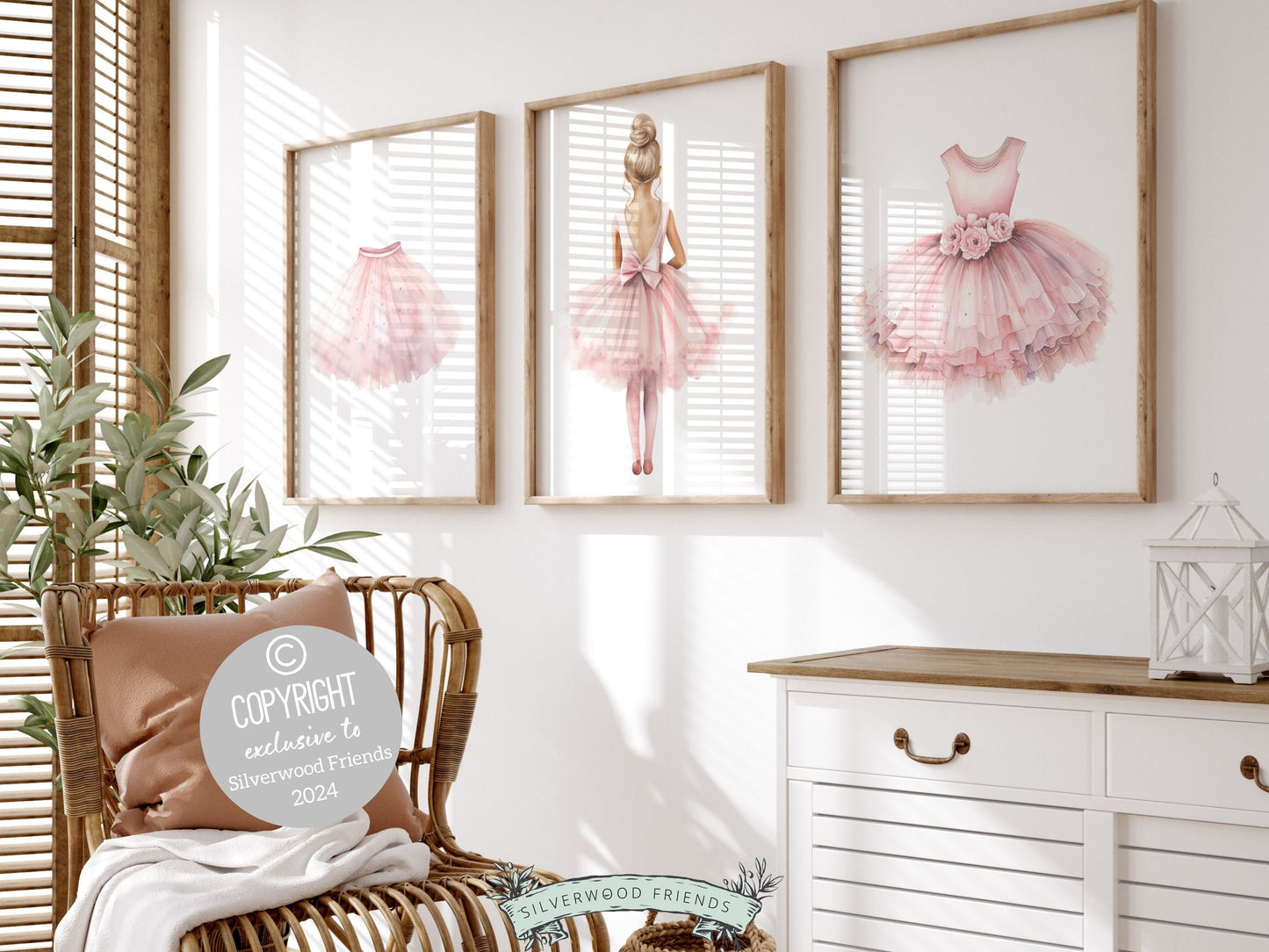 Baby Girl's Ballet Nursery Prints, Ballerina Nursery Decor, Pink Ballet Nursery Wall Art, Ballet Dancer Printable Wall Decor Digital Prints