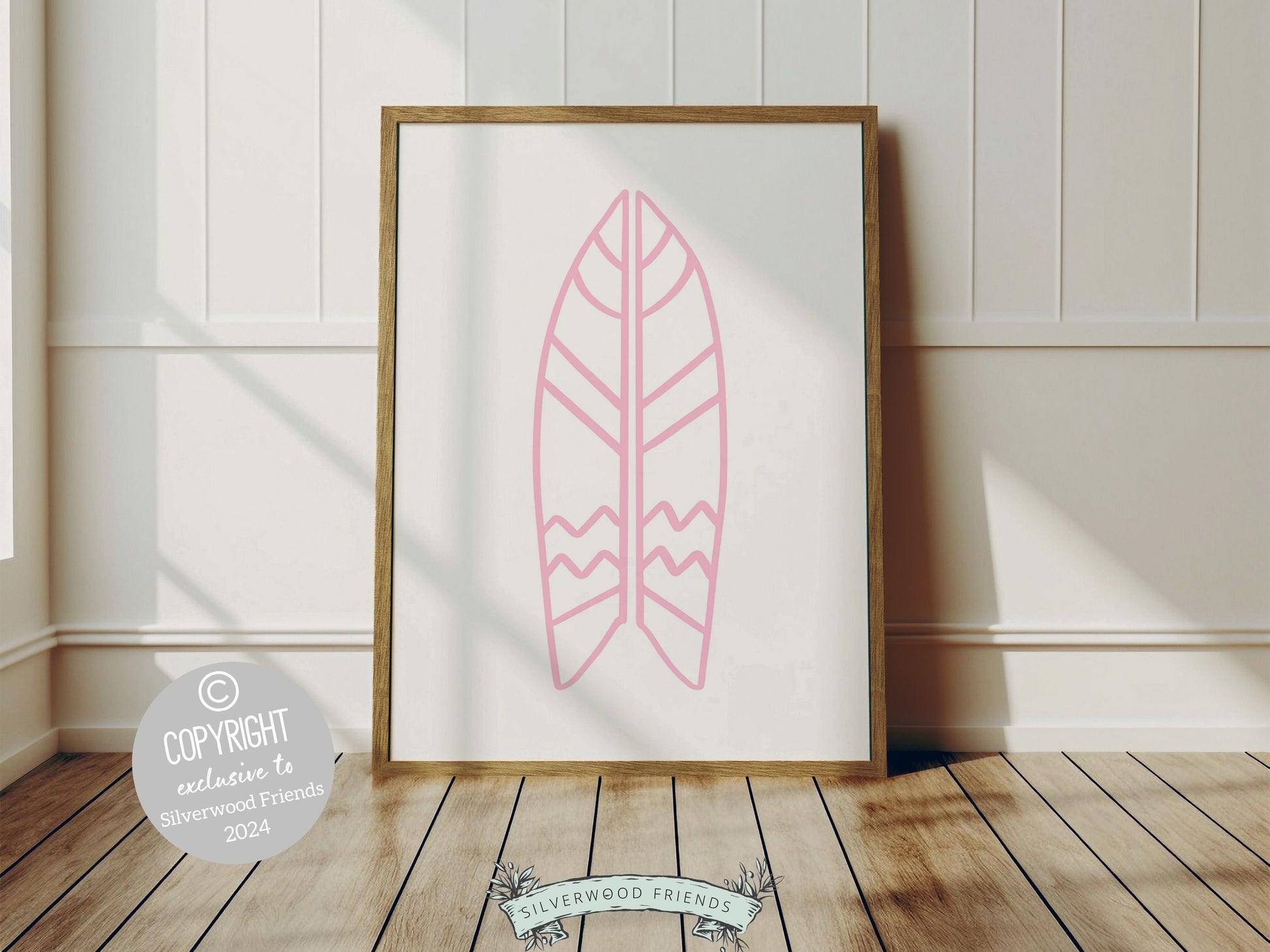 Pink Surfboard Palm Tree Print, Beachy Surfboard Wall Art, Girls Surf Nursery Wall Art, Girly Beach House Surfing Room Decor Digital Print