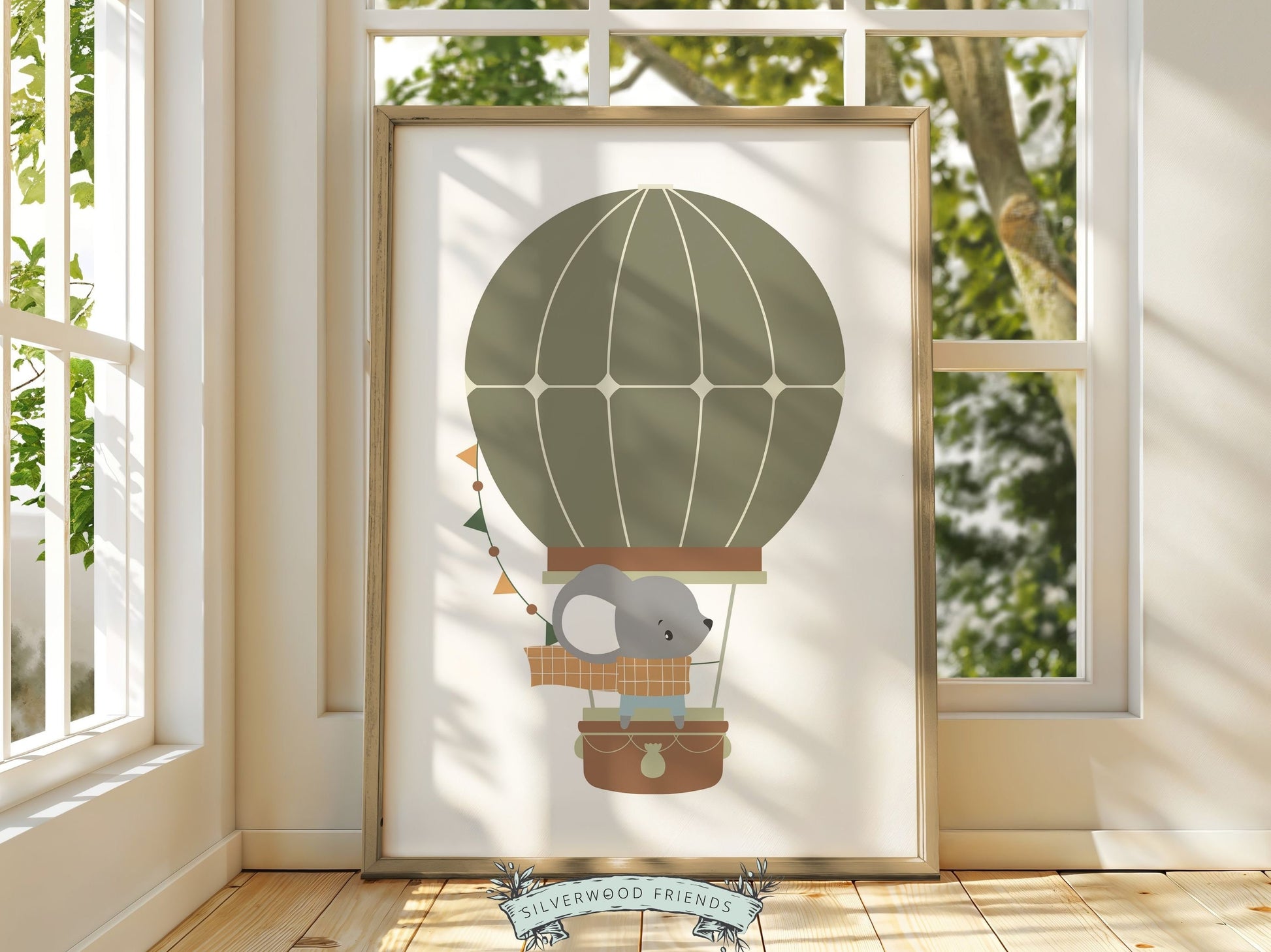 Hot Air Balloon Nursery Prints, Kids Woodland Animal Nursery Decor, Transport Nursery Wall Art, Boys Adventure Room Wall Decor Digital Print