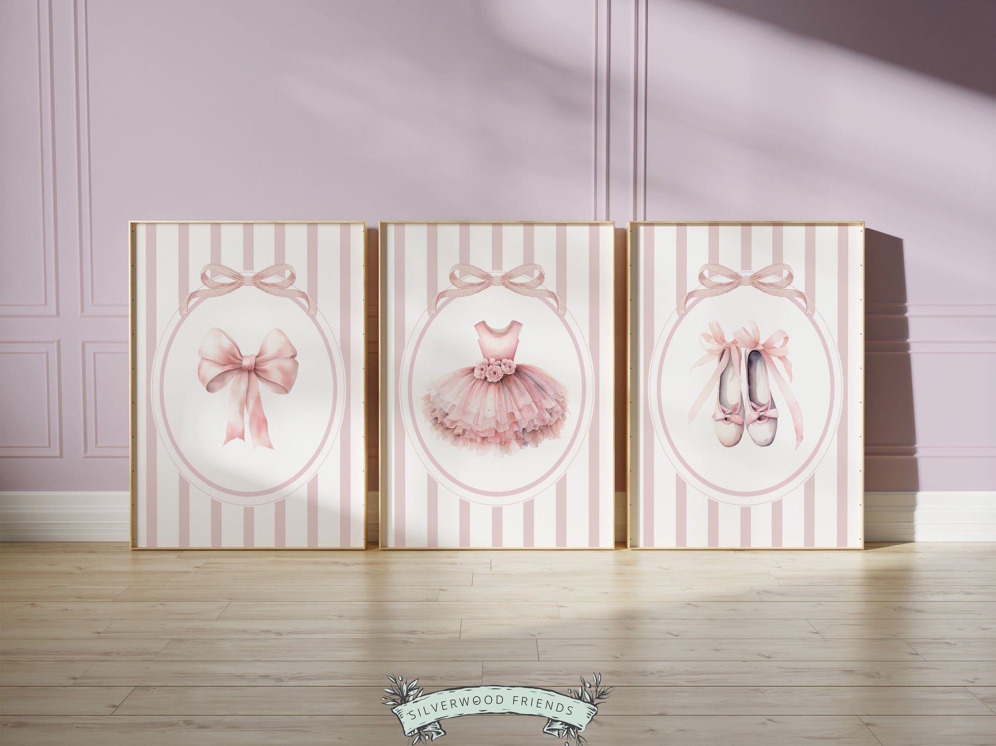 Ballet Prints, Ballerina Nursery Decor, Blush Pink Baby Girl's Ballerina Nursery Wall Art, Newborn Ballet Gift, Ballet Nursery Digital Print