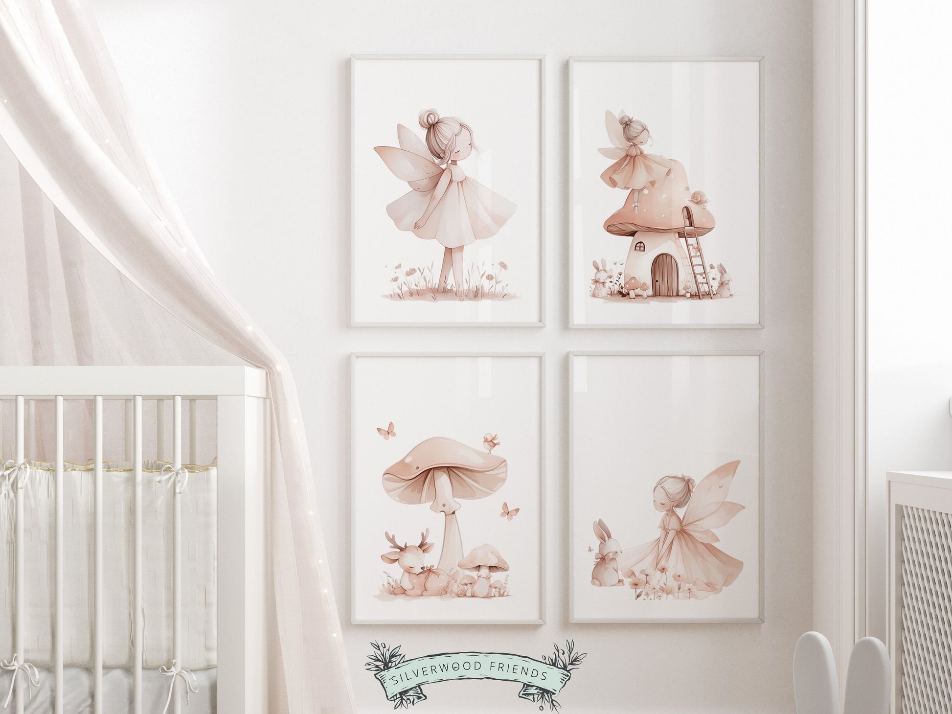 ORIGINAL Wildflower Fairy Nursery Print Gift For Baby Girl Fairy Nursery Decor, Fairies Nursery Wall Art Fairy Garden Digital Download Print