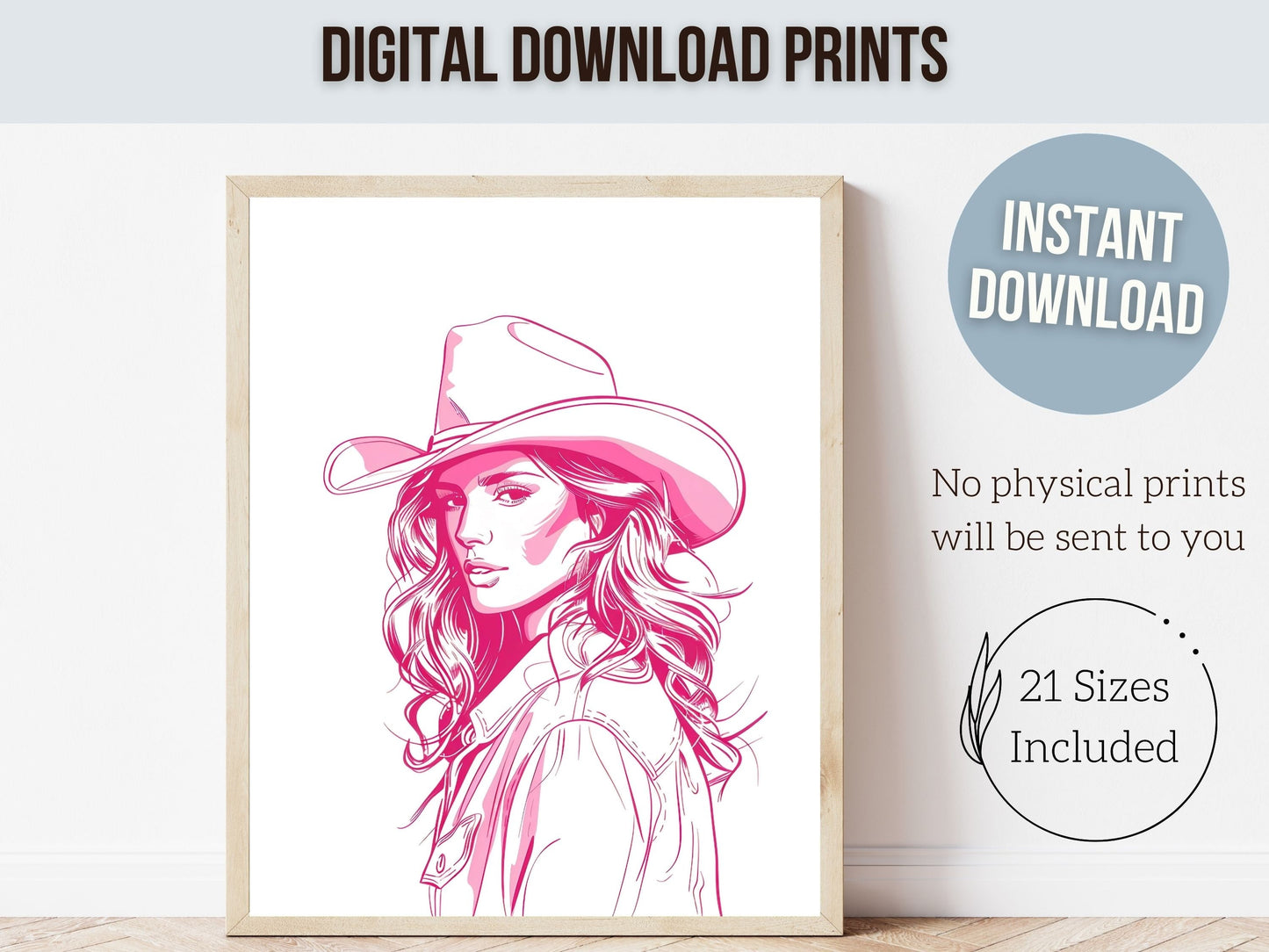 Pink Cowgirl Print, Minimalist Western Wall Art Print, Cowgirl Wall Art, Pink Western Wall Decor, Preppy Dorm Room Wall Decor Digital Print
