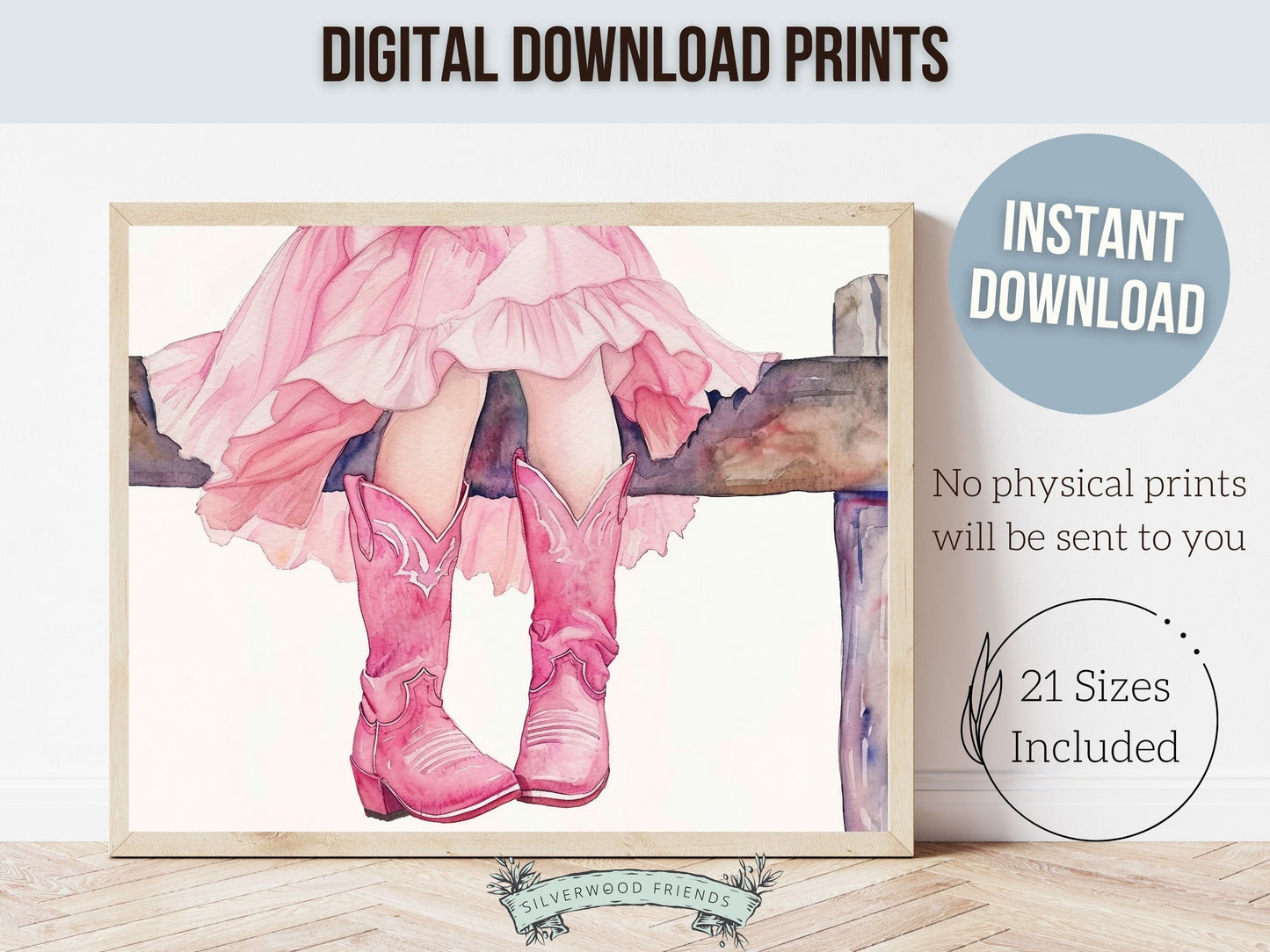 Cowgirl Nursery Print, Cowgirl Nursery Decor, Trendy Girl Western Room Wall Decor, Girl Horse Riding Picture Pink Cowgirl Boot Digital Print