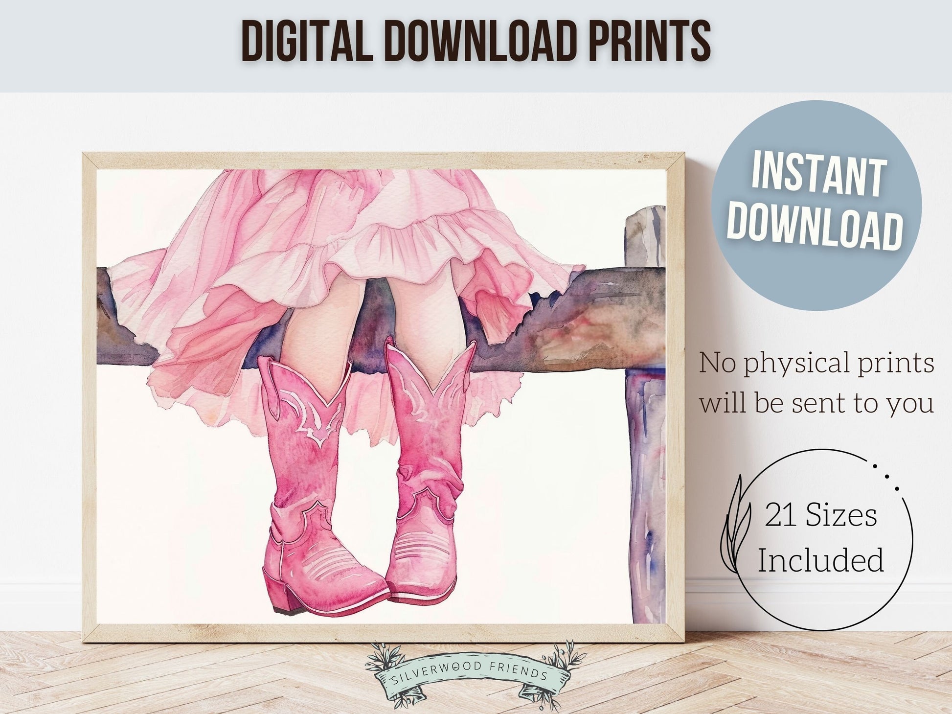 Cowgirl Nursery Print, Cowgirl Nursery Decor, Trendy Girl Western Room Wall Decor, Girl Horse Riding Picture Pink Cowgirl Boot Digital Print
