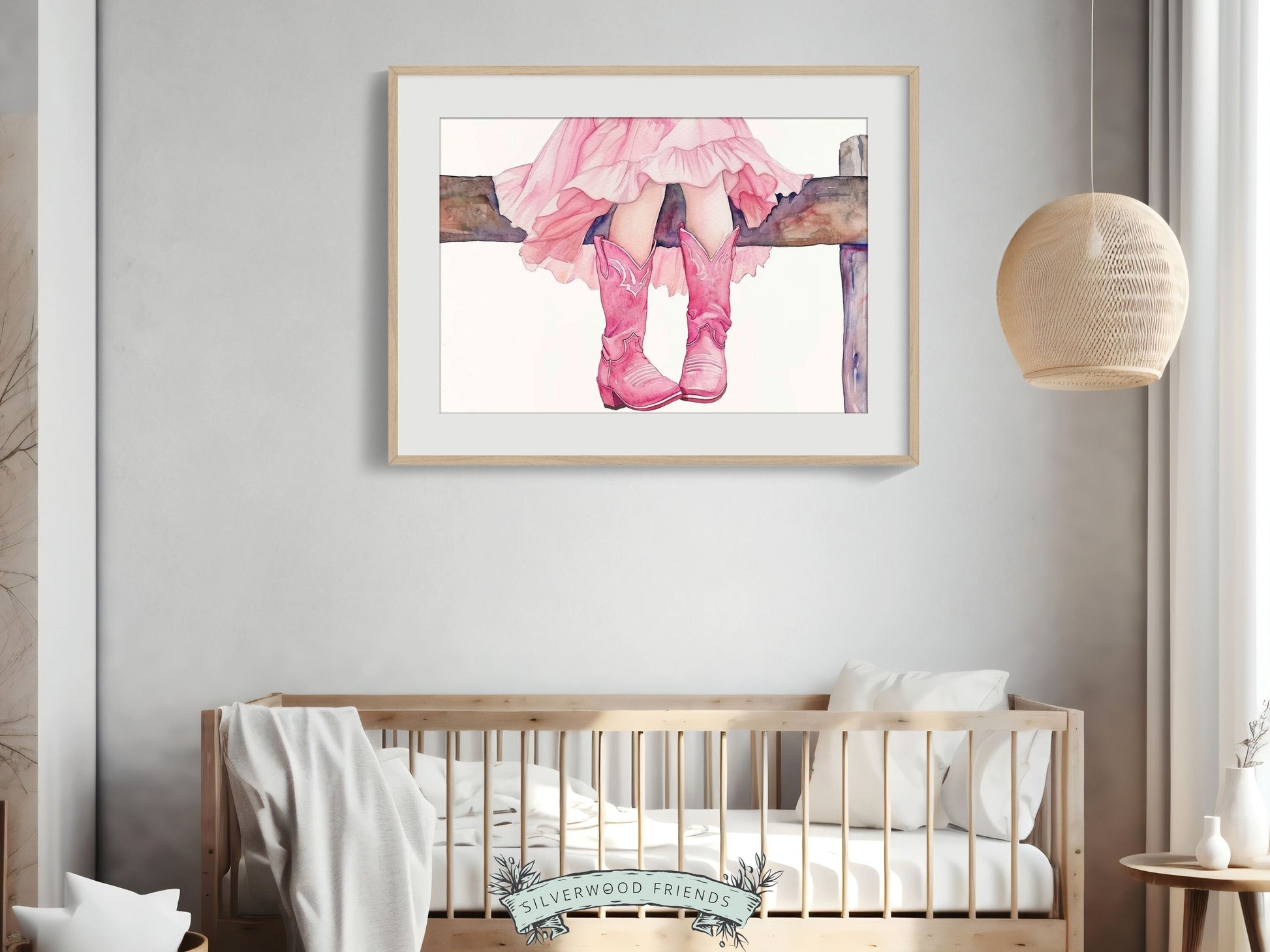 Cowgirl Nursery Print, Cowgirl Nursery Decor, Trendy Girl Western Room Wall Decor, Girl Horse Riding Picture Pink Cowgirl Boot Digital Print