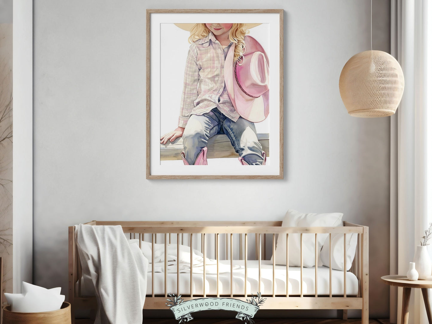 Cowgirl Nursery Print, Cowgirl Nursery Decor, Baby Girl Western Nursery Decor, Girl Horse Riding Picture, Little Girl Bedroom Digital Print