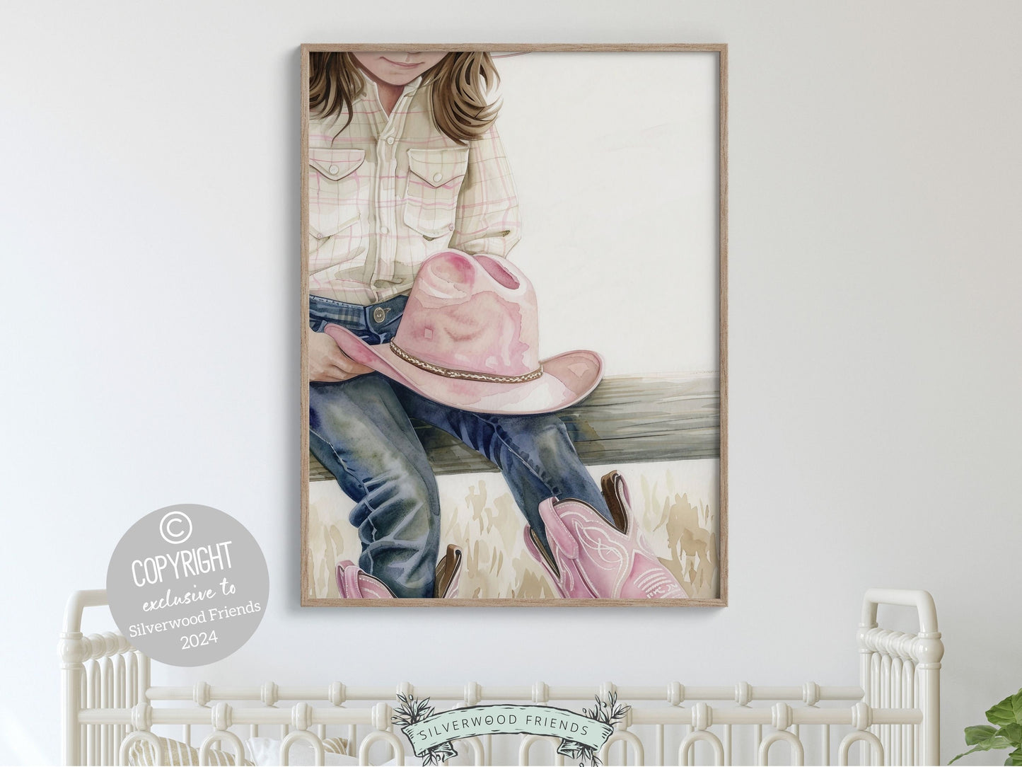 Cowgirl Nursery Print, Cowgirl Nursery Decor, Baby Girl Western Nursery Decor, Girl Horse Riding Picture, Little Girl Bedroom Digital Print