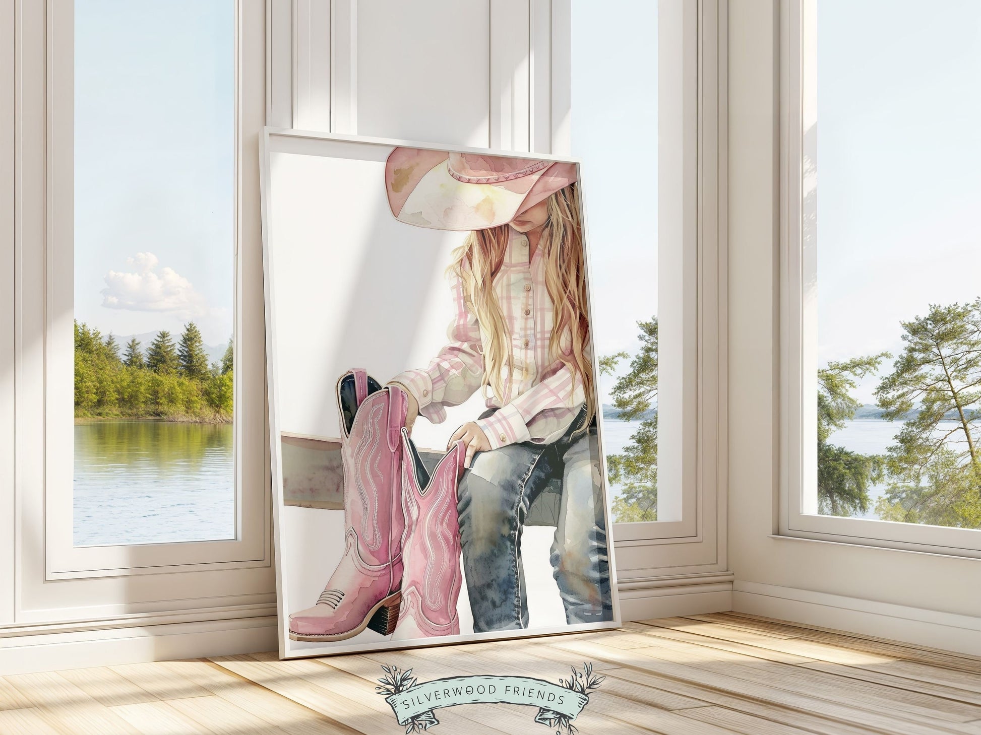 Cowgirl Nursery Print, Cowgirl Nursery Decor, Baby Girl Western Nursery Decor, Girl Horse Riding Picture, Little Girl Bedroom Digital Print