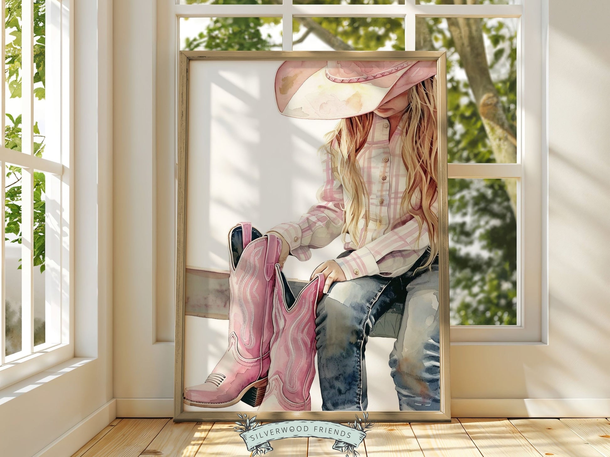 Cowgirl Nursery Print, Cowgirl Nursery Decor, Baby Girl Western Nursery Decor, Girl Horse Riding Picture, Little Girl Bedroom Digital Print