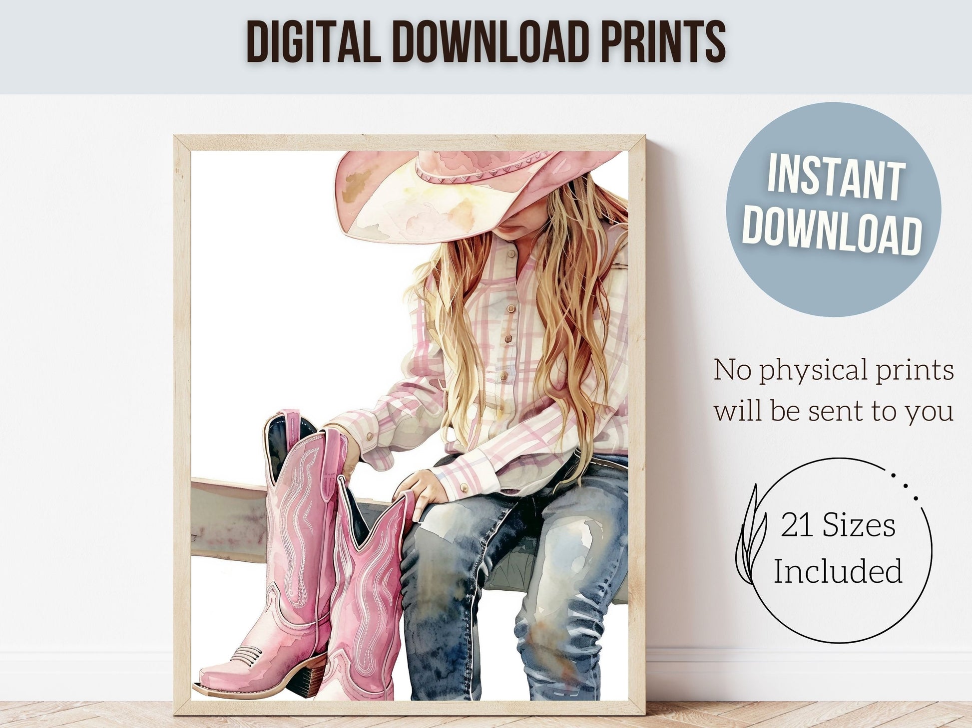 Cowgirl Nursery Print, Cowgirl Nursery Decor, Baby Girl Western Nursery Decor, Girl Horse Riding Picture, Little Girl Bedroom Digital Print