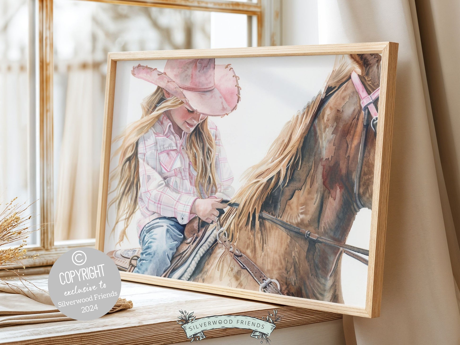 Cowgirl Nursery Print, Cowgirl Nursery Decor, Baby Girl Western Nursery Decor, Girls Horse Riding Equestrian Nursery Wall Art Digital Print