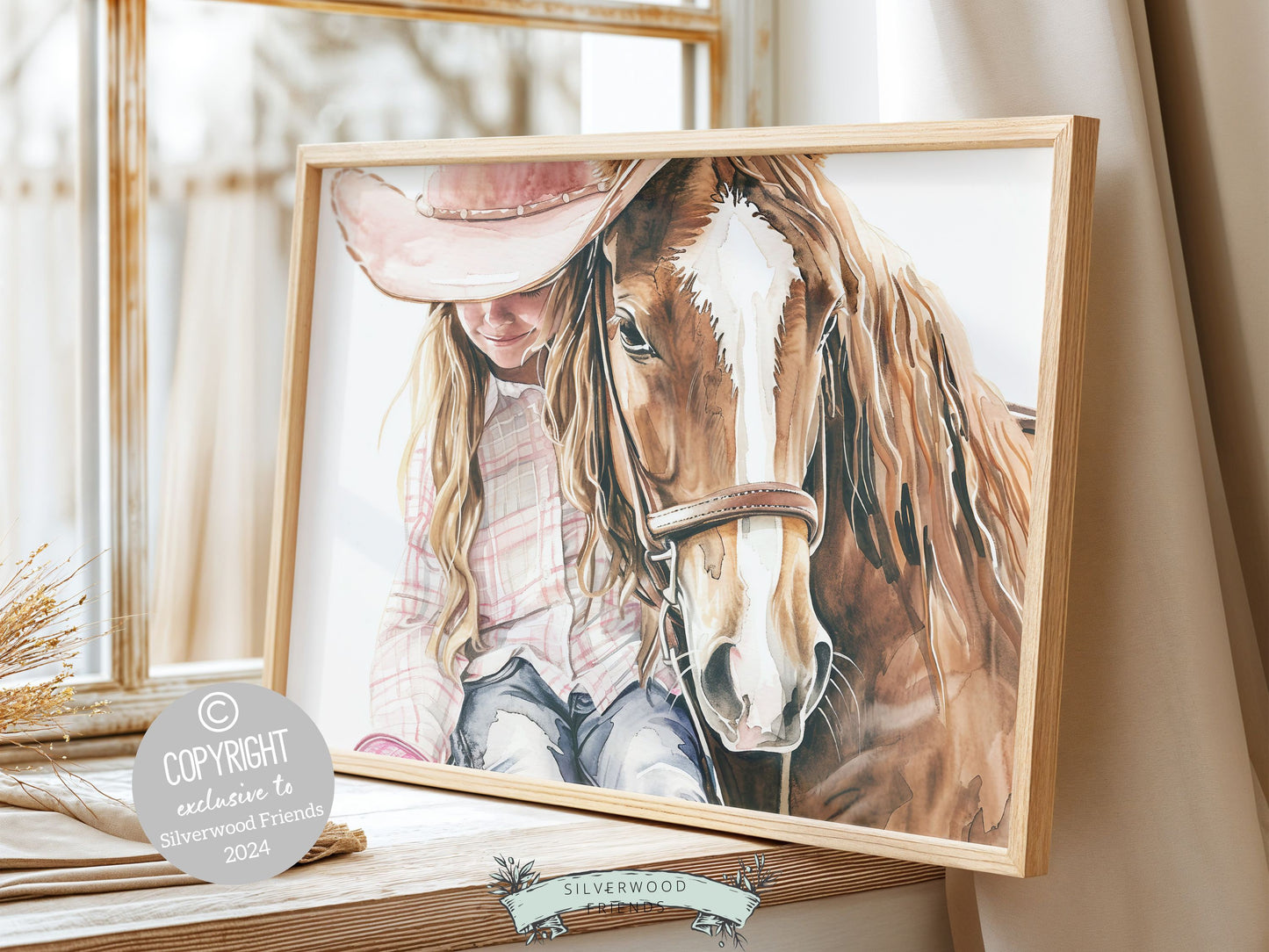 Cowgirl Nursery Print, Cowgirl Nursery Decor, Baby Girl Western Nursery Decor, Girls Horse Riding Equestrian Nursery Wall Art Digital Print