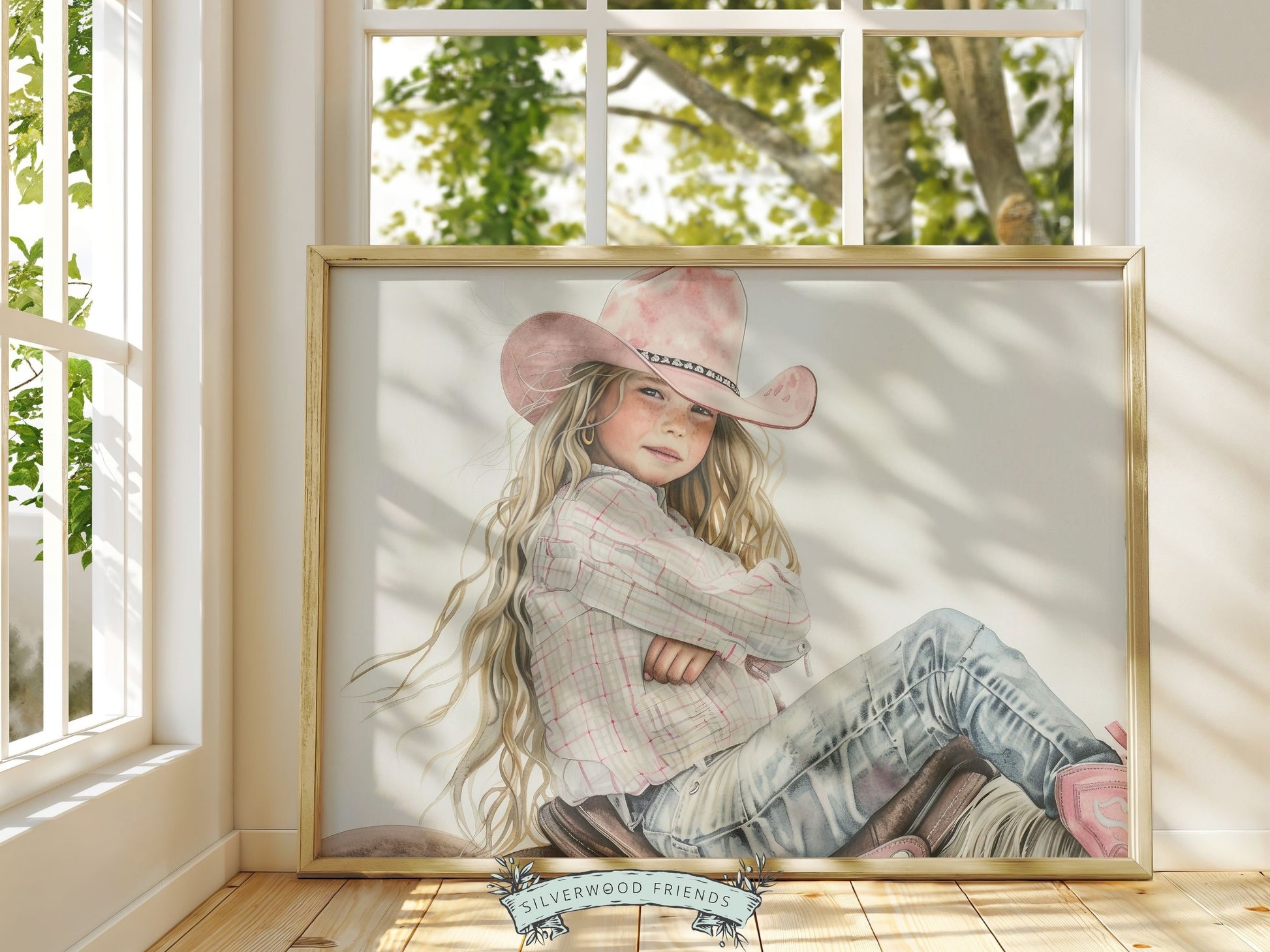 Cowgirl Nursery Print, Cowgirl Nursery Decor, Western Nursery Decor, Girl Horse Riding Picture, Trendy Equestrian Dorm Room Digital Print