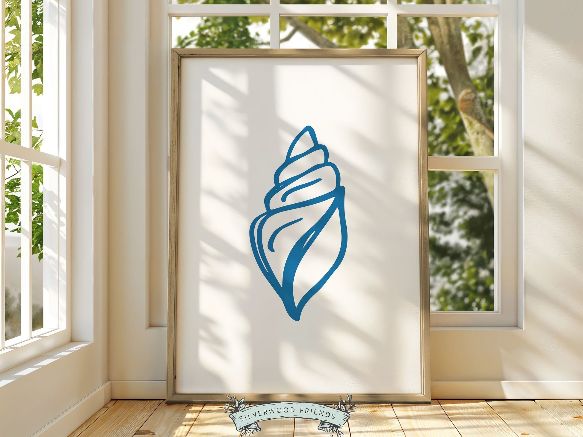 Seashell Coastal Prints, Beachy Wall Art, Under The Sea Nursery Print, Minimalist Nursery Wall Art Beach House Kids Room Decor Digital Print