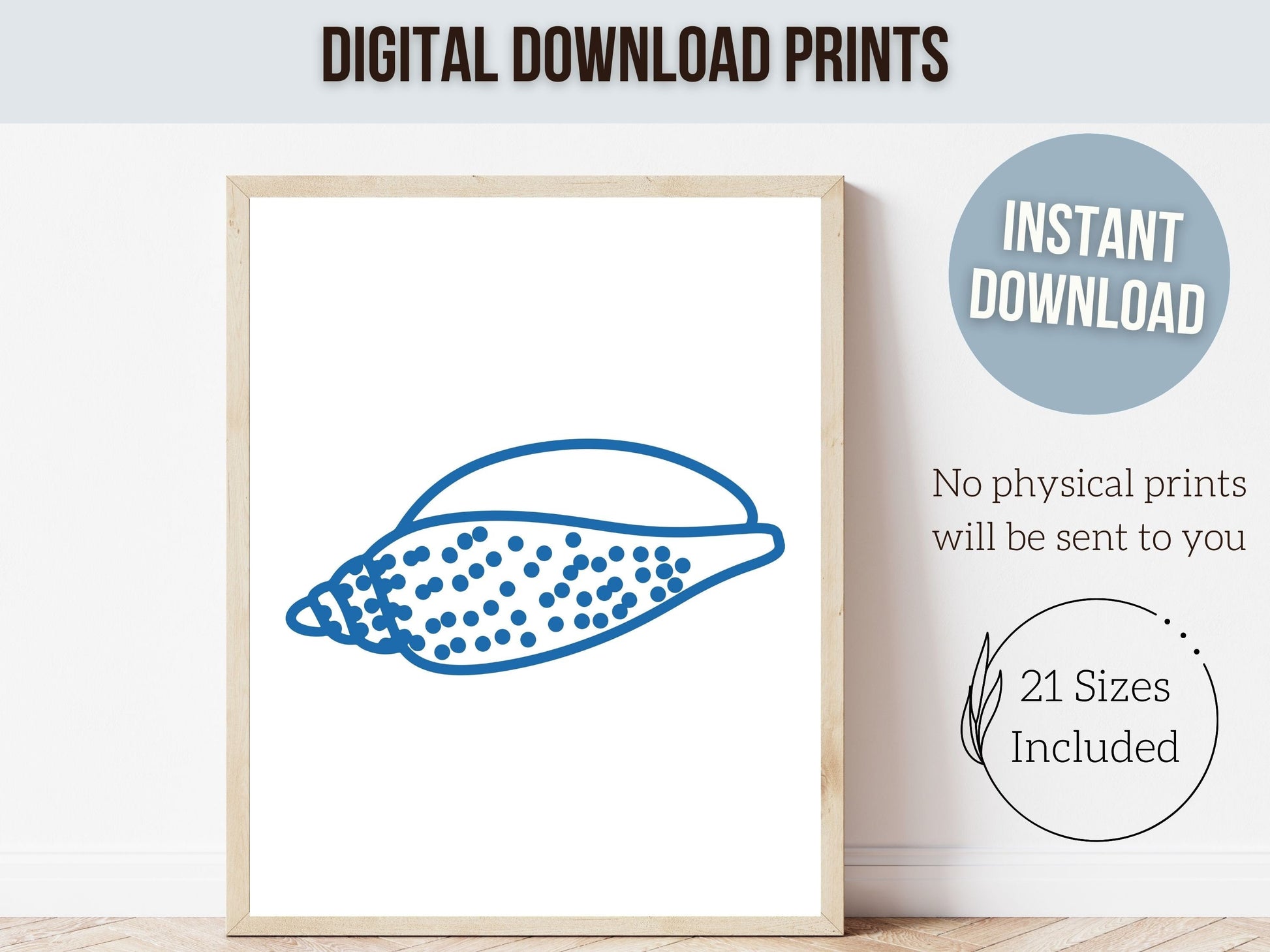 Seashell Coastal Prints, Beachy Wall Art, Under The Sea Nursery Print, Minimalist Nursery Wall Art Beach House Kids Room Decor Digital Print