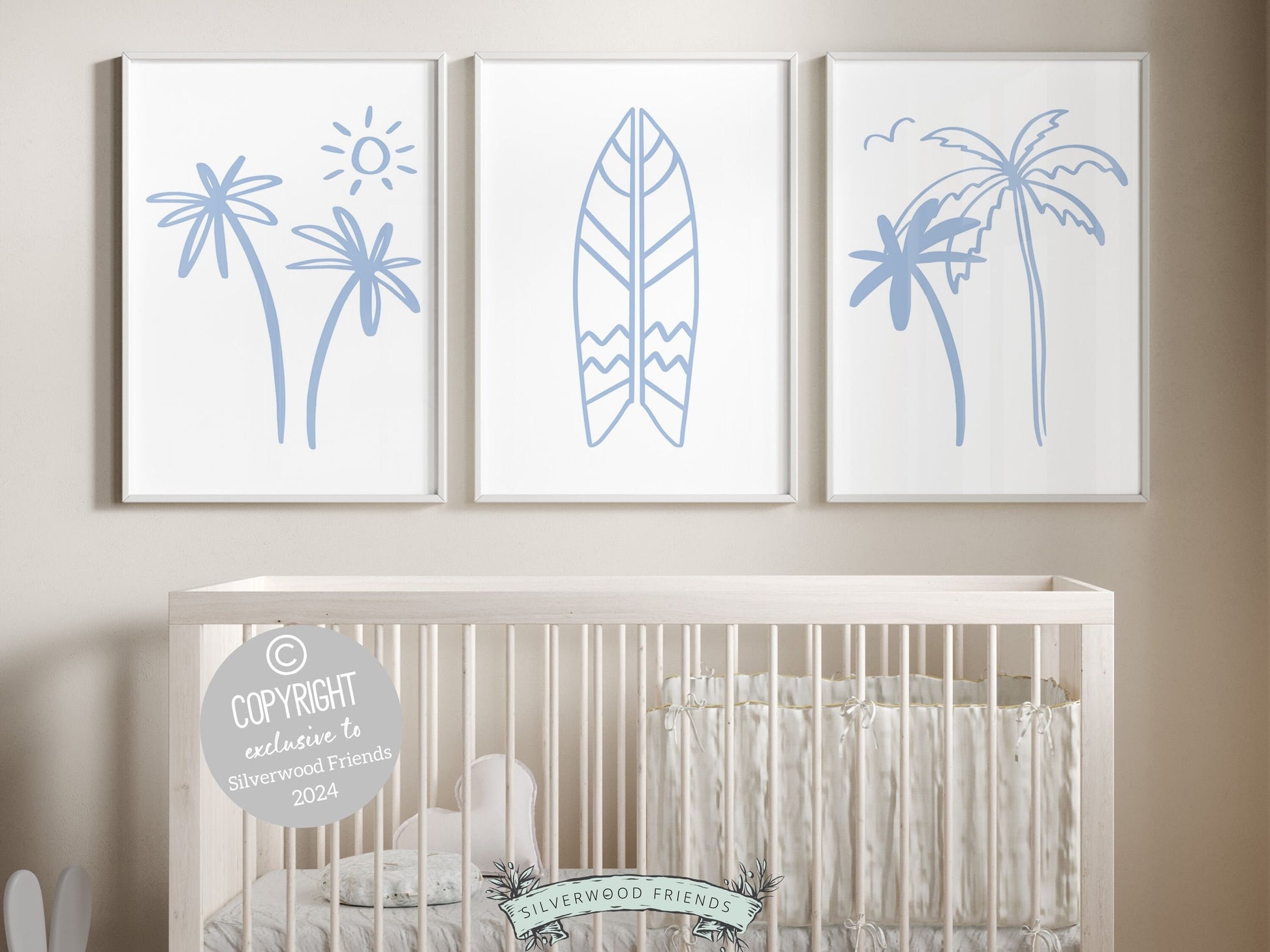 Surfboard Palm Tree Print, Beachy Surfboard Wall Art,Minimalist Surf Nursery Wall Art Beach House Kids Surfing Room Wall Decor Digital Print