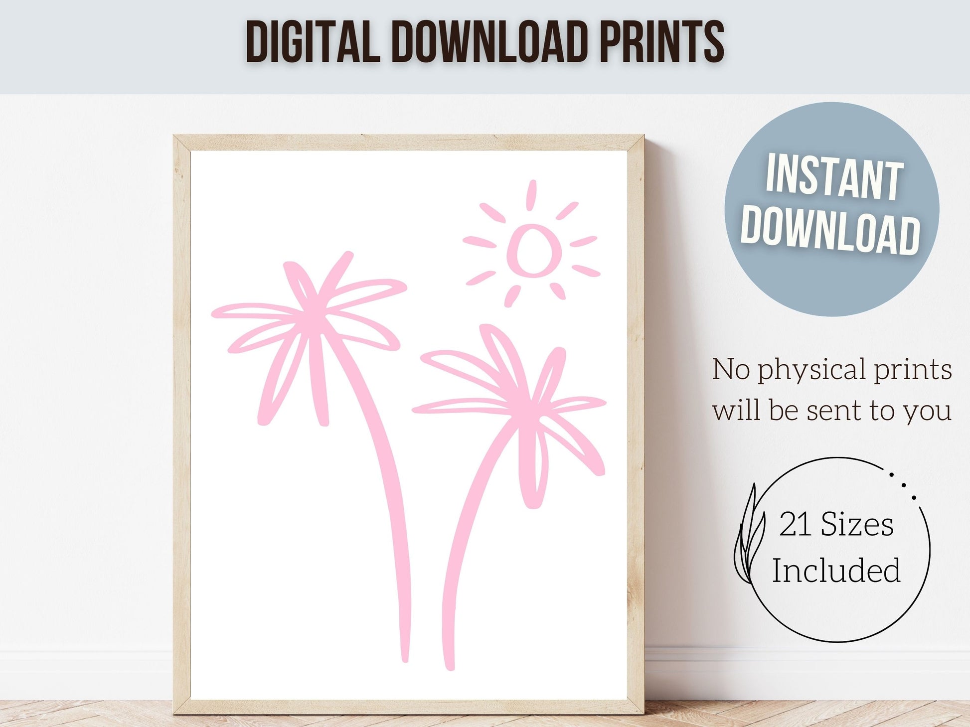 Pink Surfboard Palm Tree Print, Beachy Surfboard Wall Art, Girls Surf Nursery Wall Art, Girly Beach House Surfing Room Decor Digital Print