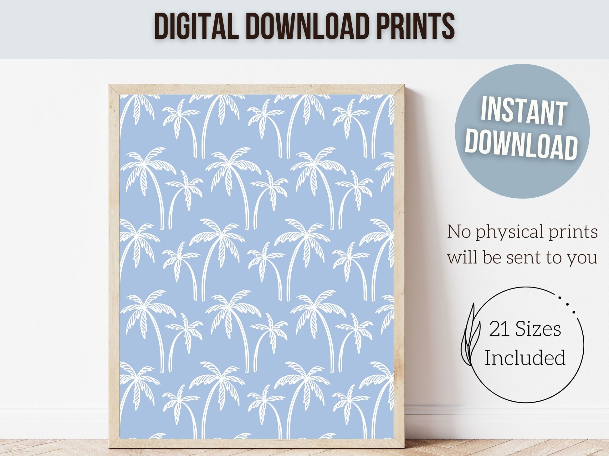 Palm Tree Prints, Beachy Nursery Wall Art, Surf Nursery Prints, Beach House Wall Decor, Kids Trendy Coastal Surfing Room Decor Digital Print