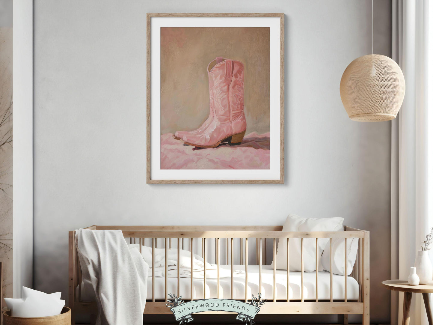 Pink Cowgirl Boots Print, Coastal Cowgirl Print, Trendy Country Western Dorm Room Wall Decor,Preppy Pink Teen Girl Room Poster Digital Print