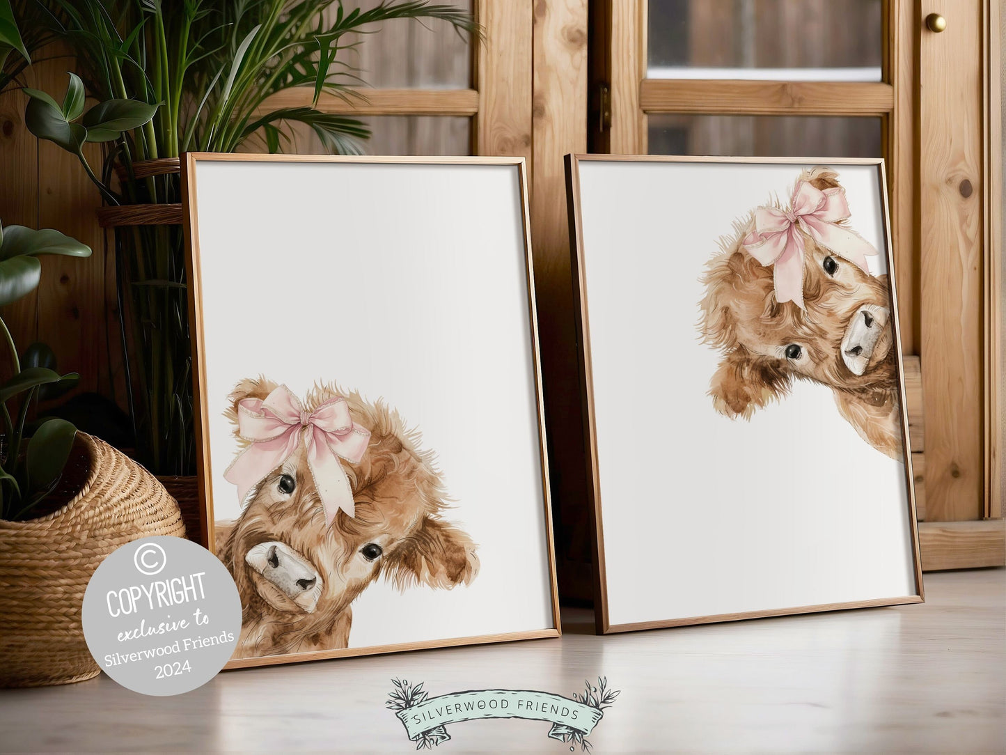 Peeking Highland Cow Nursery Print, Girl Pink Highland Cow Nursery Decor, Baby Highland Cow Picture, Girls Farm Bedroom Decor Digital Print