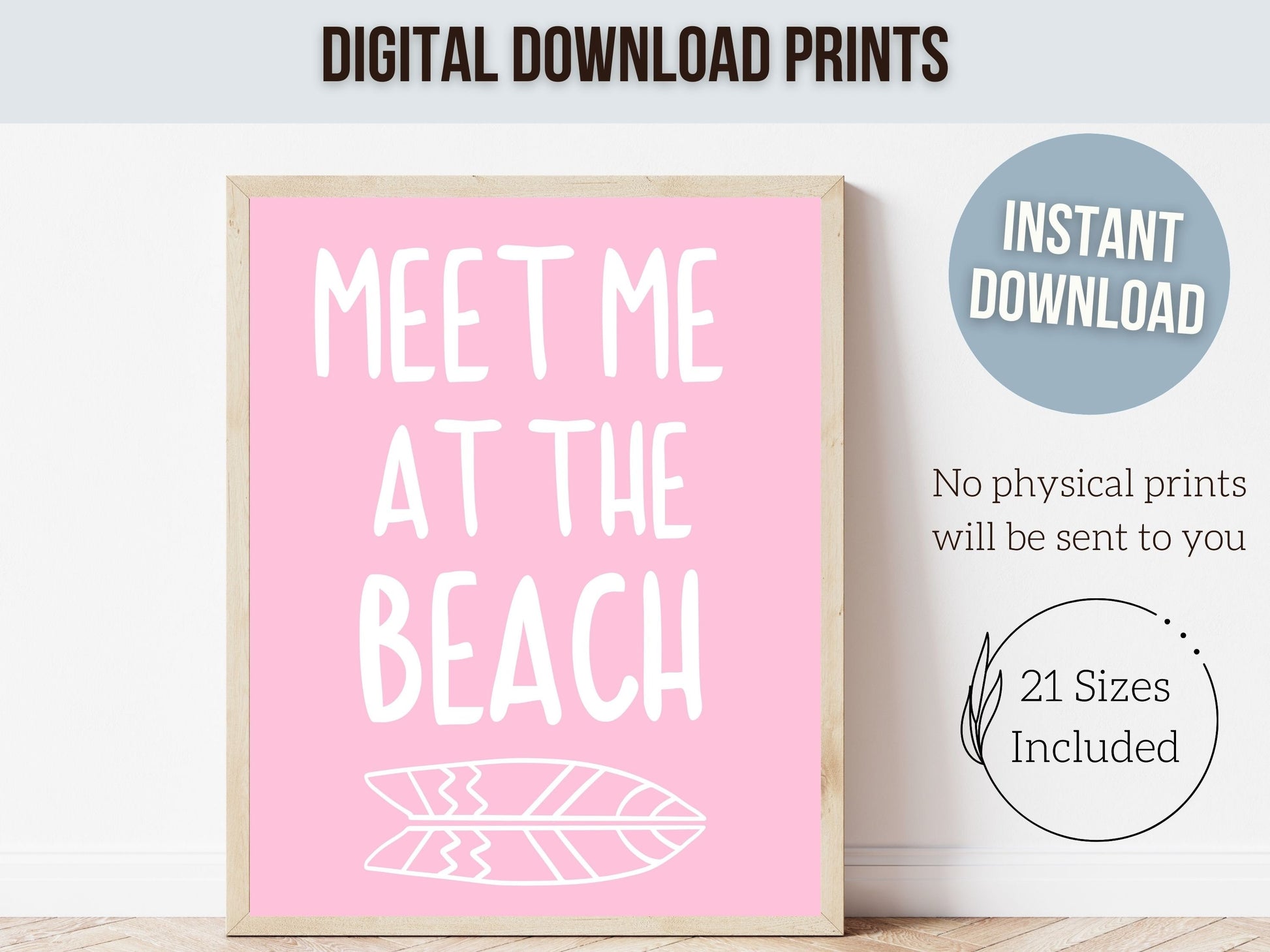 Pink Coastal Wall Art, Surfboard Palm Tree Print, Beachy Dorm Room Decor, Girly Beach House Wall Decor Meet Me At The Beach Digital Print