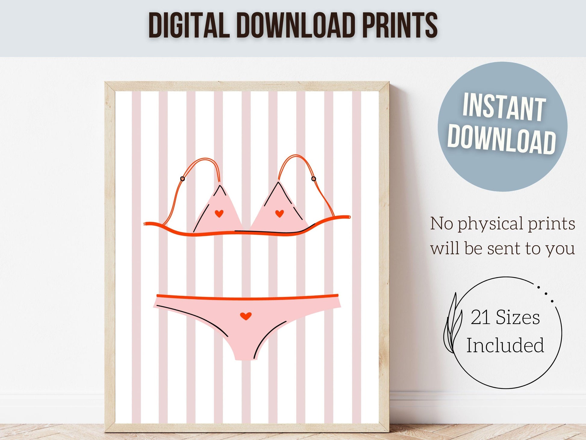 Bikini Print, Coastal Cowgirl Minimalist Aesthetic, Beachy Coconut Girl Trendy College Dorm Room Wall Decor Preppy Teen Poster Digital Print