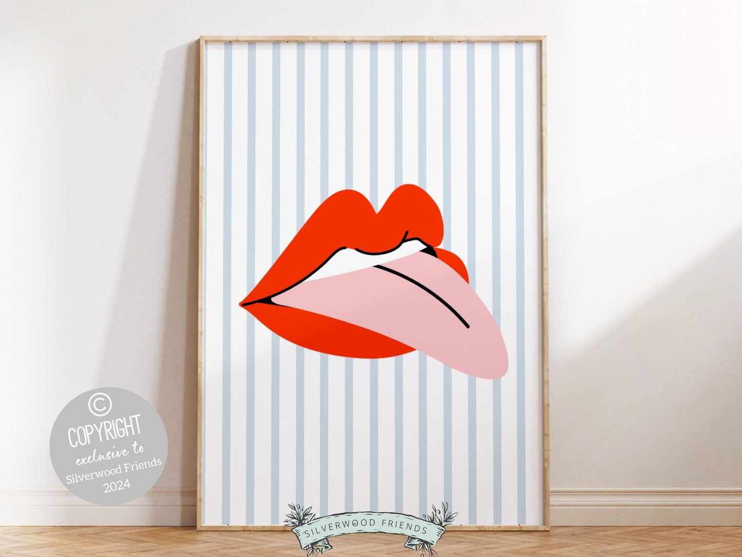 Red Lipstick Lips Print, Coastal Cowgirl Aesthetic, Beachy Coconut Girl Trendy College Dorm Room Wall Decor Preppy Teen Poster Digital Print