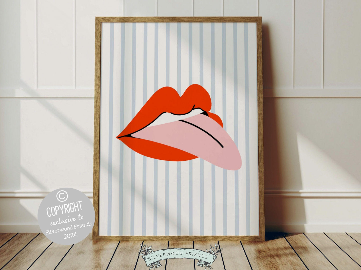 Red Lipstick Lips Print, Coastal Cowgirl Aesthetic, Beachy Coconut Girl Trendy College Dorm Room Wall Decor Preppy Teen Poster Digital Print