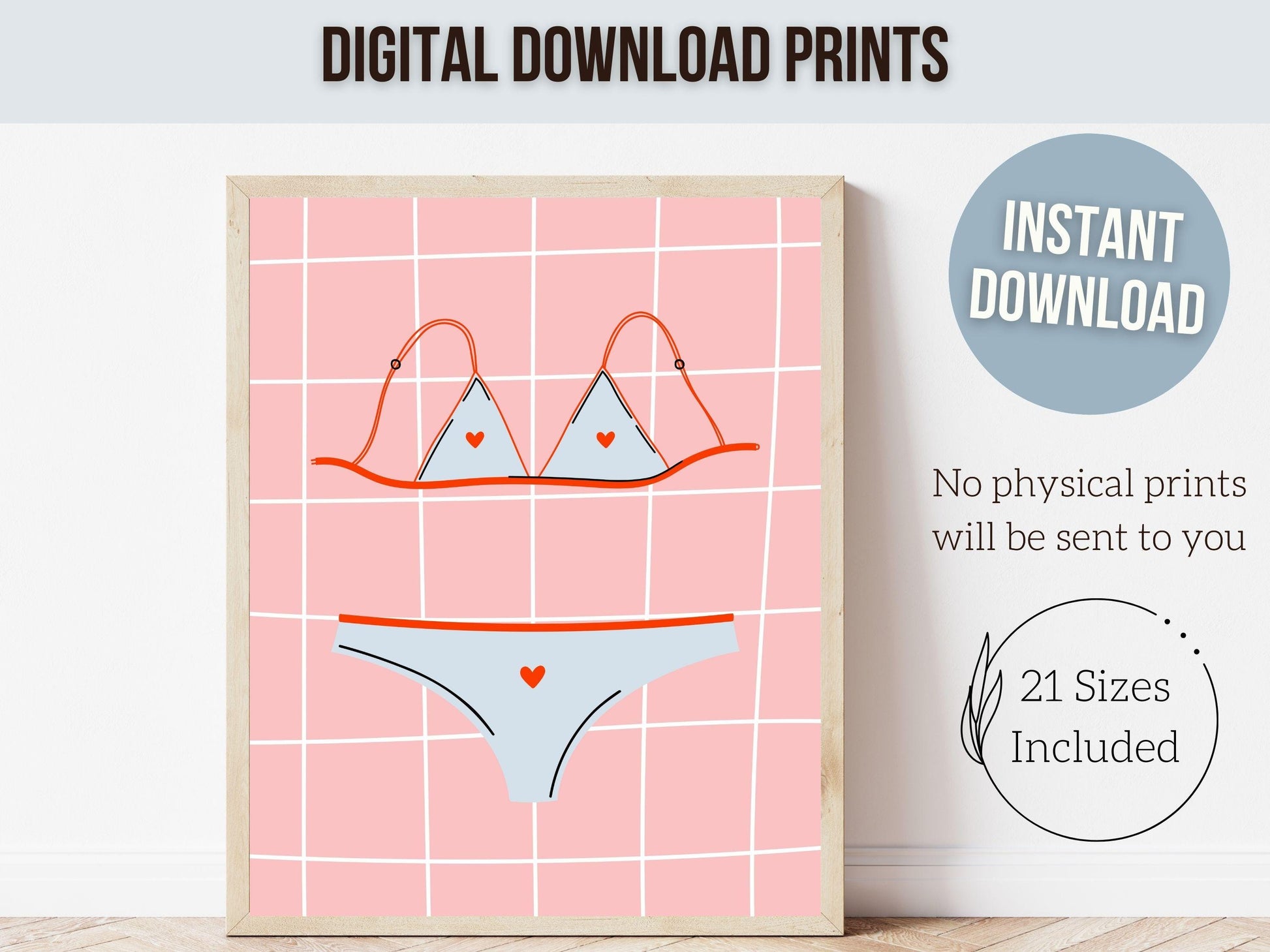 Bikini Print, Coastal Cowgirl Minimalist Aesthetic, Beachy Coconut Girl Trendy College Dorm Room Wall Decor Preppy Teen Poster Digital Print