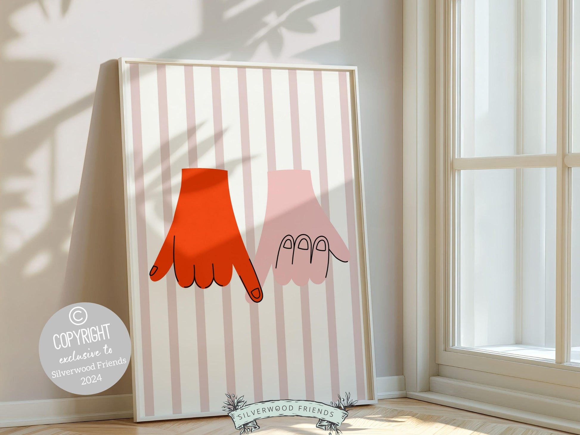 Pinky Promise Print, Romantic Wall Art, Cute Teen Room Wall Decor, Trendy College Dorm Room Wall Decor Preppy Teen Room Poster Digital Print