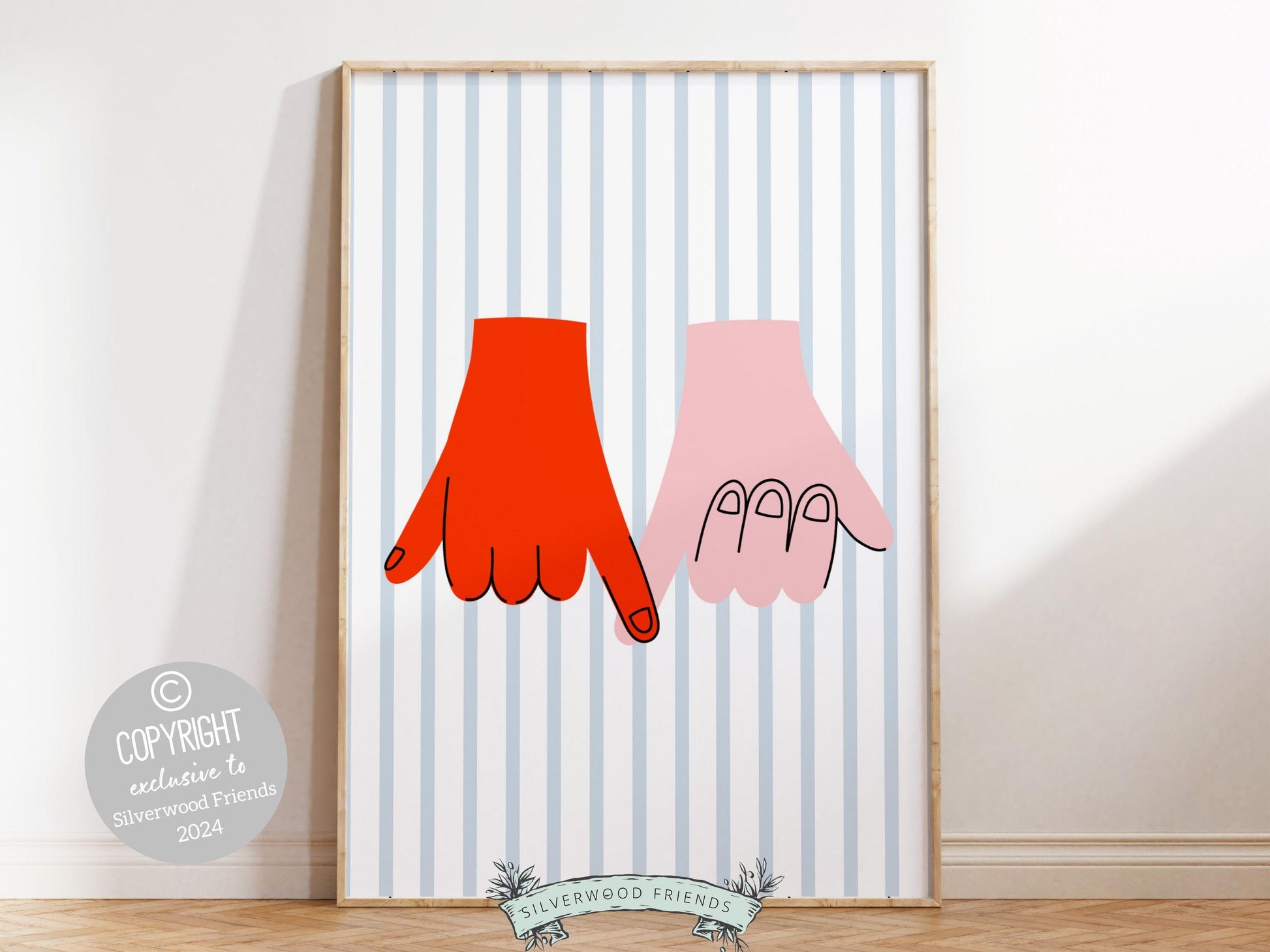 Pinky Promise Print, Romantic Wall Art, Cute Teen Room Wall Decor, Trendy College Dorm Room Wall Decor Preppy Teen Room Poster Digital Print