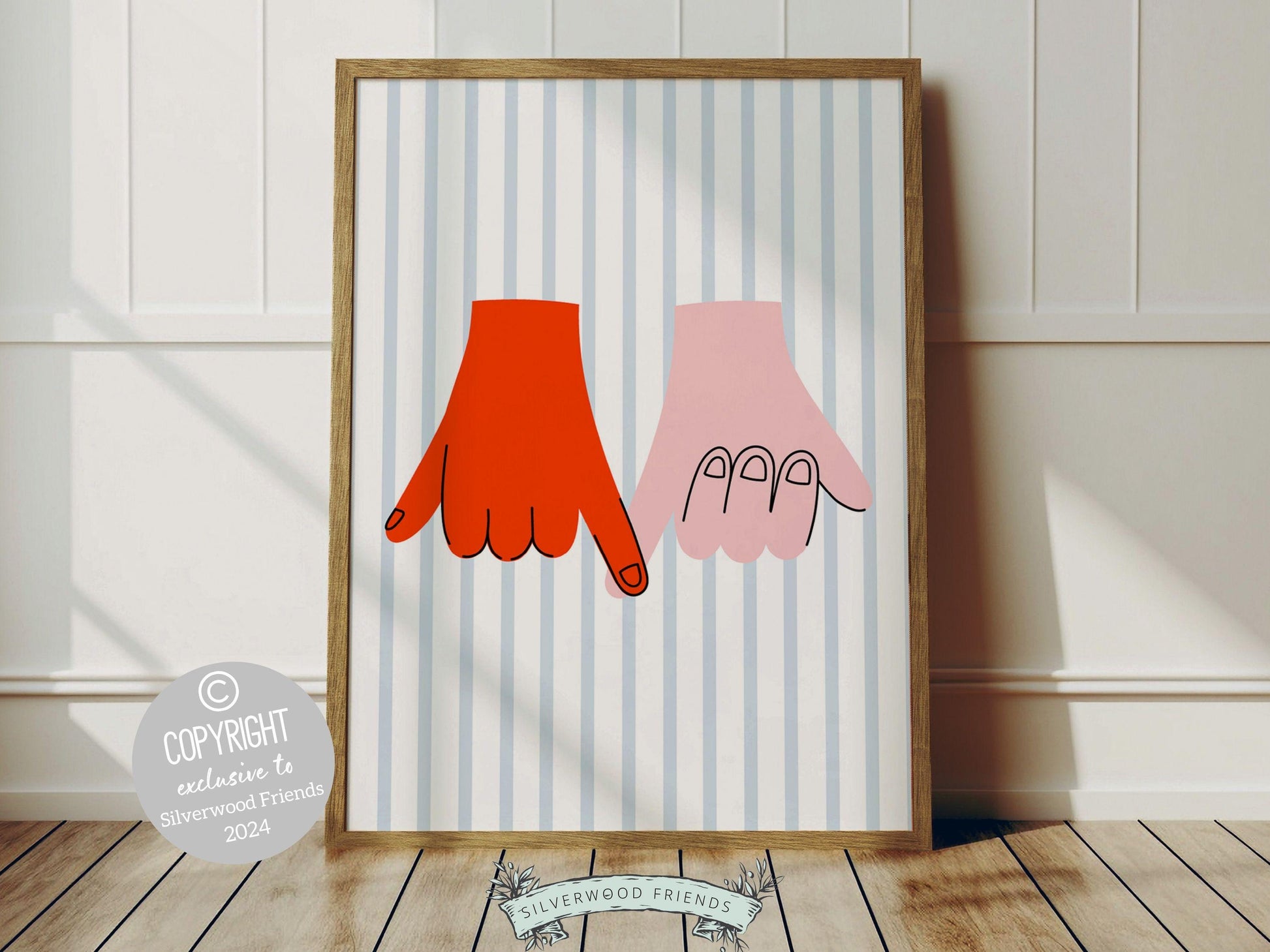 Pinky Promise Print, Romantic Wall Art, Cute Teen Room Wall Decor, Trendy College Dorm Room Wall Decor Preppy Teen Room Poster Digital Print