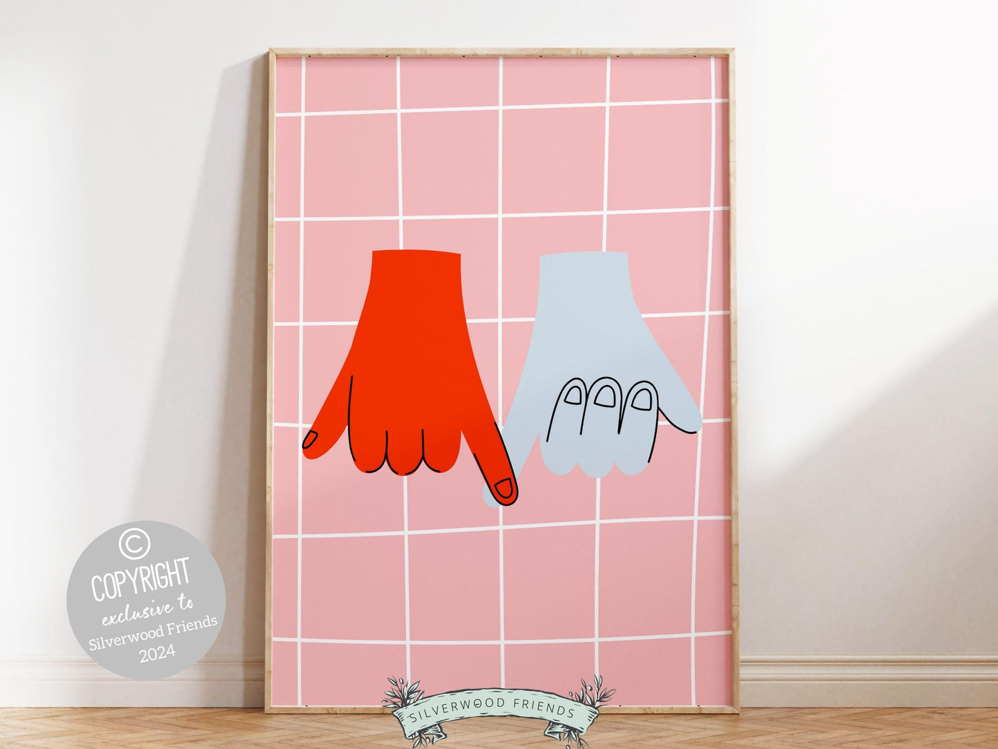 Trendy Pinky Promise Print, Cute Teen Room Wall Decor, Preppy Minimalist College Dorm Room Wall Decor, Coconut Girl Aesthetic Digital Print