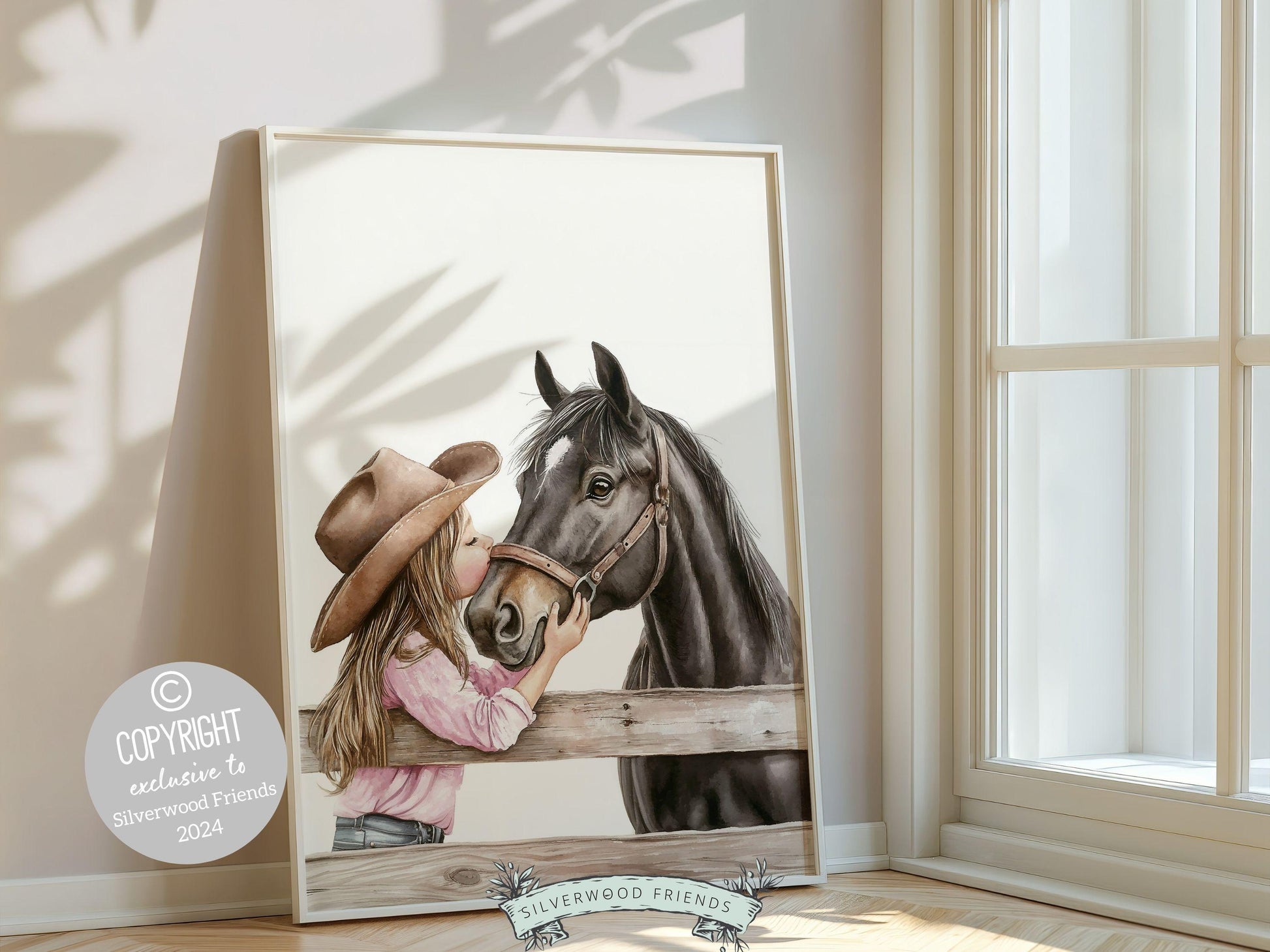 Cowgirl Horse Nursery Print, Cowgirl Nursery Decor, Baby Girl Western Nursery Decor, Horse Bedroom Picture, Girls Horse Room Digital Print