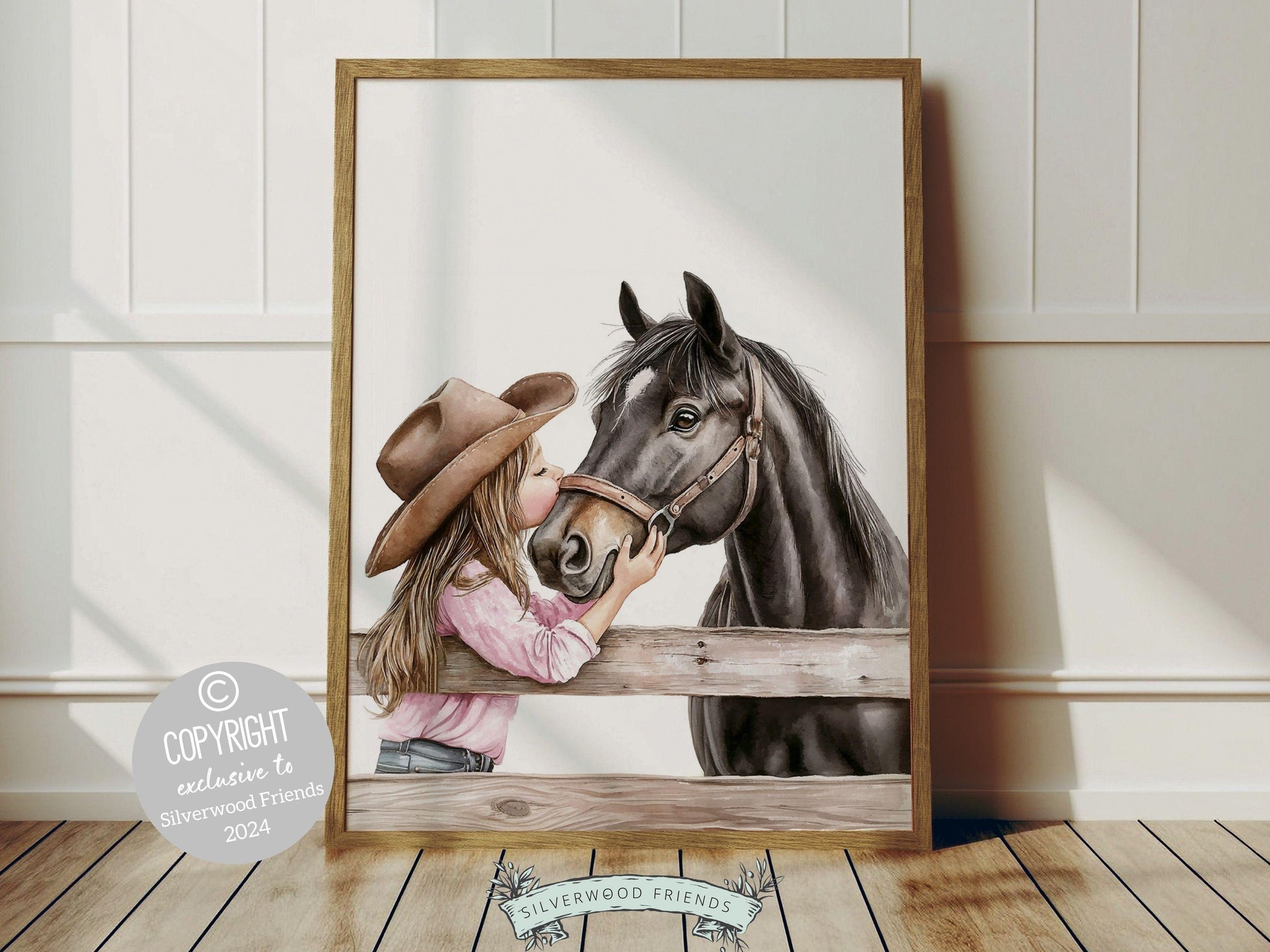 Cowgirl Horse Nursery Print, Cowgirl Nursery Decor, Baby Girl Western Nursery Decor, Horse Bedroom Picture, Girls Horse Room Digital Print