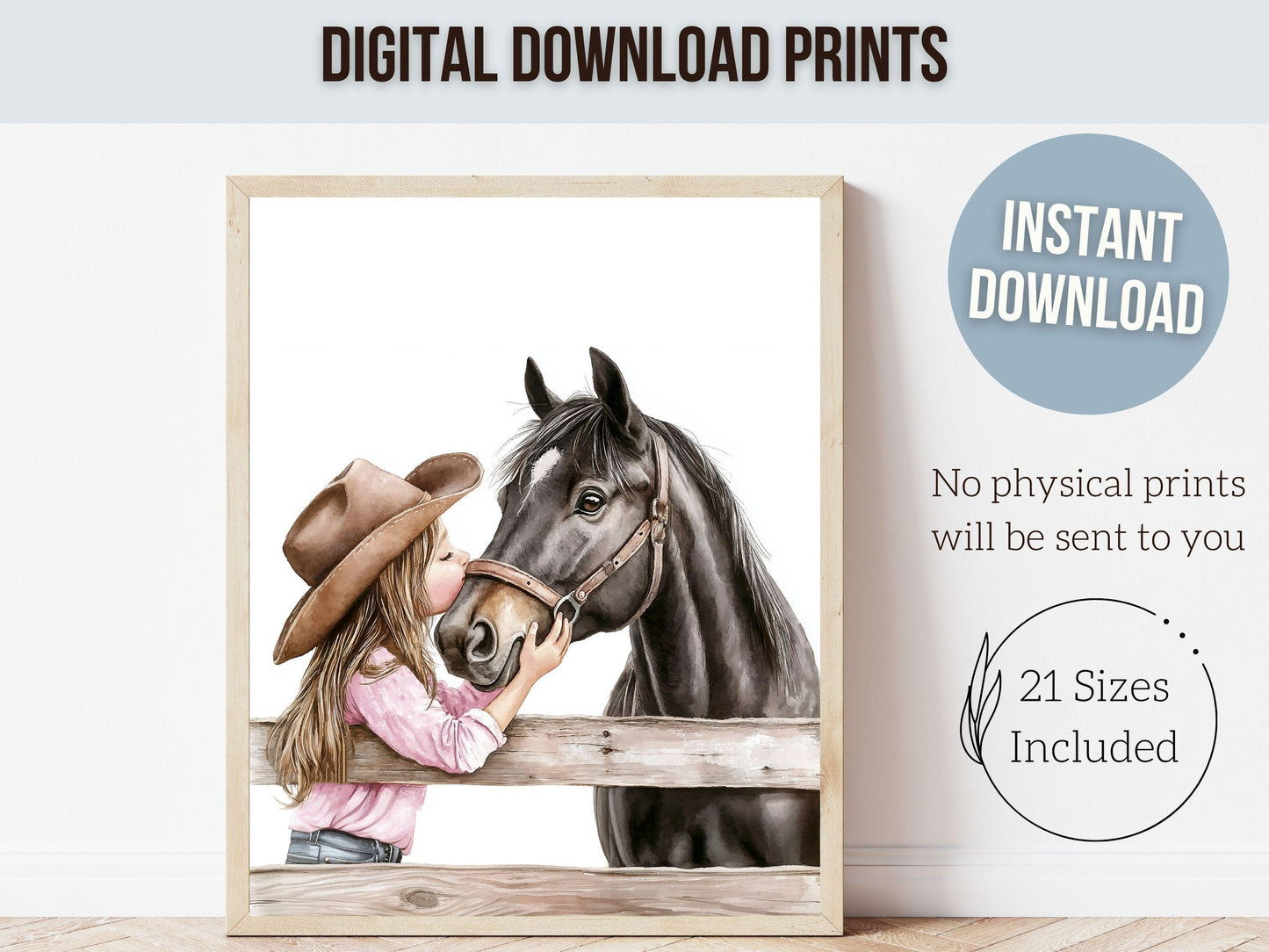Cowgirl Horse Nursery Print, Cowgirl Nursery Decor, Baby Girl Western Nursery Decor, Horse Bedroom Picture, Girls Horse Room Digital Print