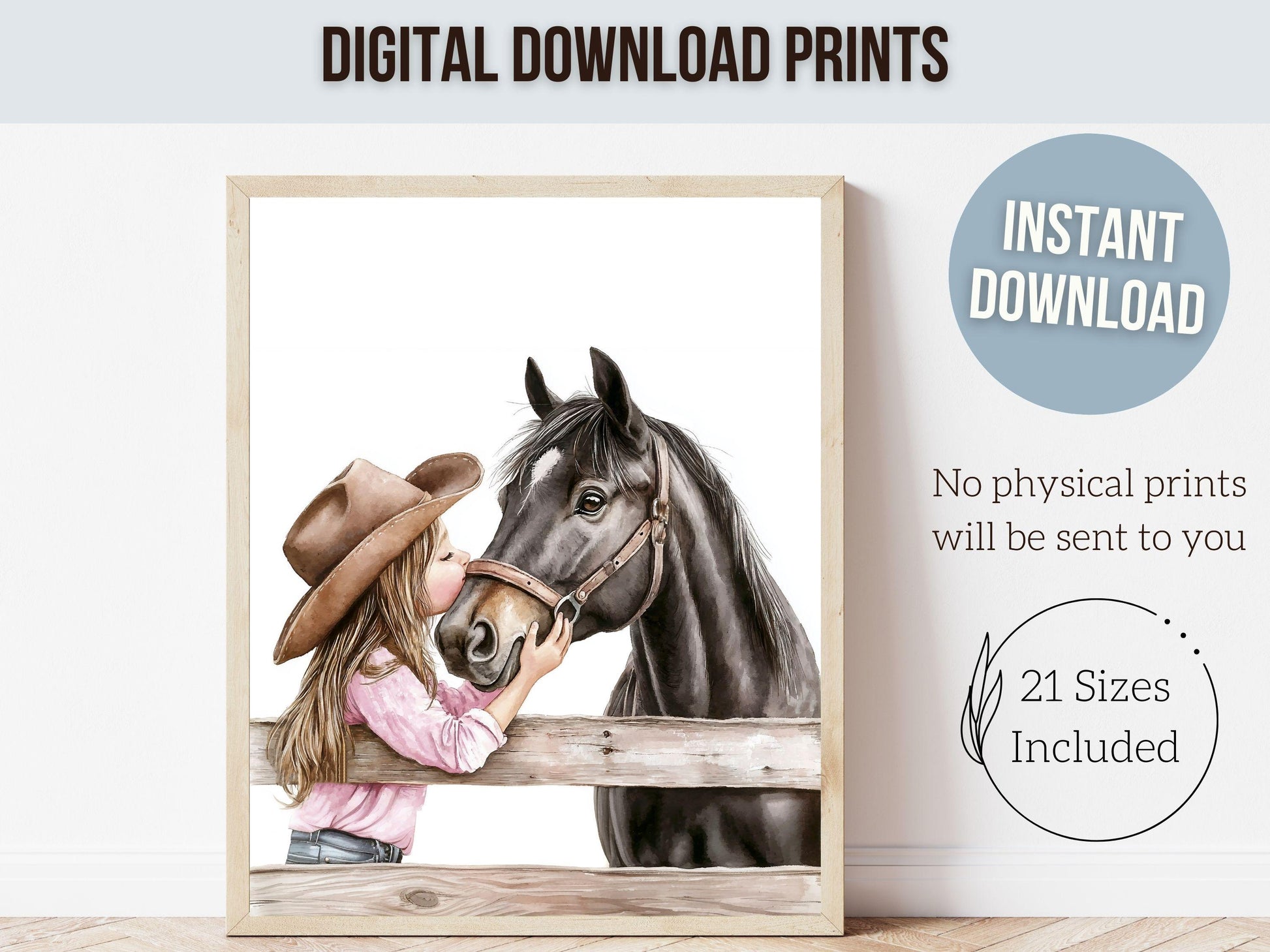 Cowgirl Horse Nursery Print, Cowgirl Nursery Decor, Baby Girl Western Nursery Decor, Horse Bedroom Picture, Girls Horse Room Digital Print