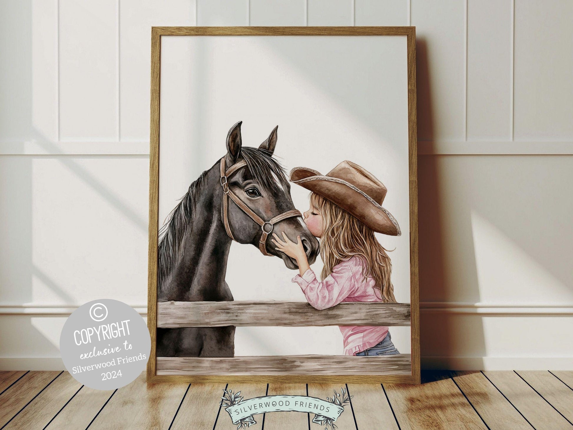 Cowgirl Horse Nursery Print, Cowgirl Nursery Decor, Baby Girl Western Nursery Decor, Horse Bedroom Picture, Girls Horse Room Digital Print