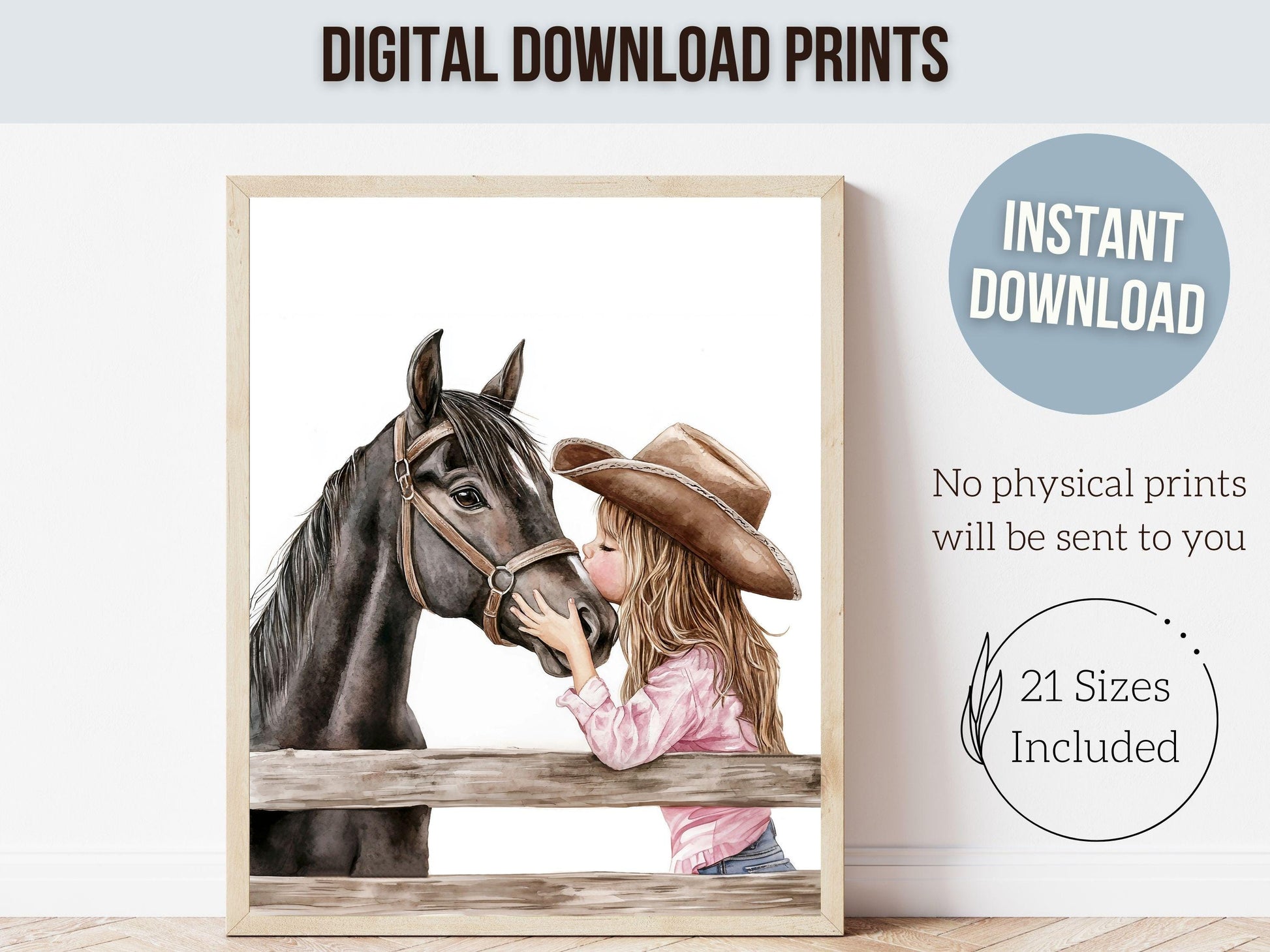 Cowgirl Horse Nursery Print, Cowgirl Nursery Decor, Baby Girl Western Nursery Decor, Horse Bedroom Picture, Girls Horse Room Digital Print