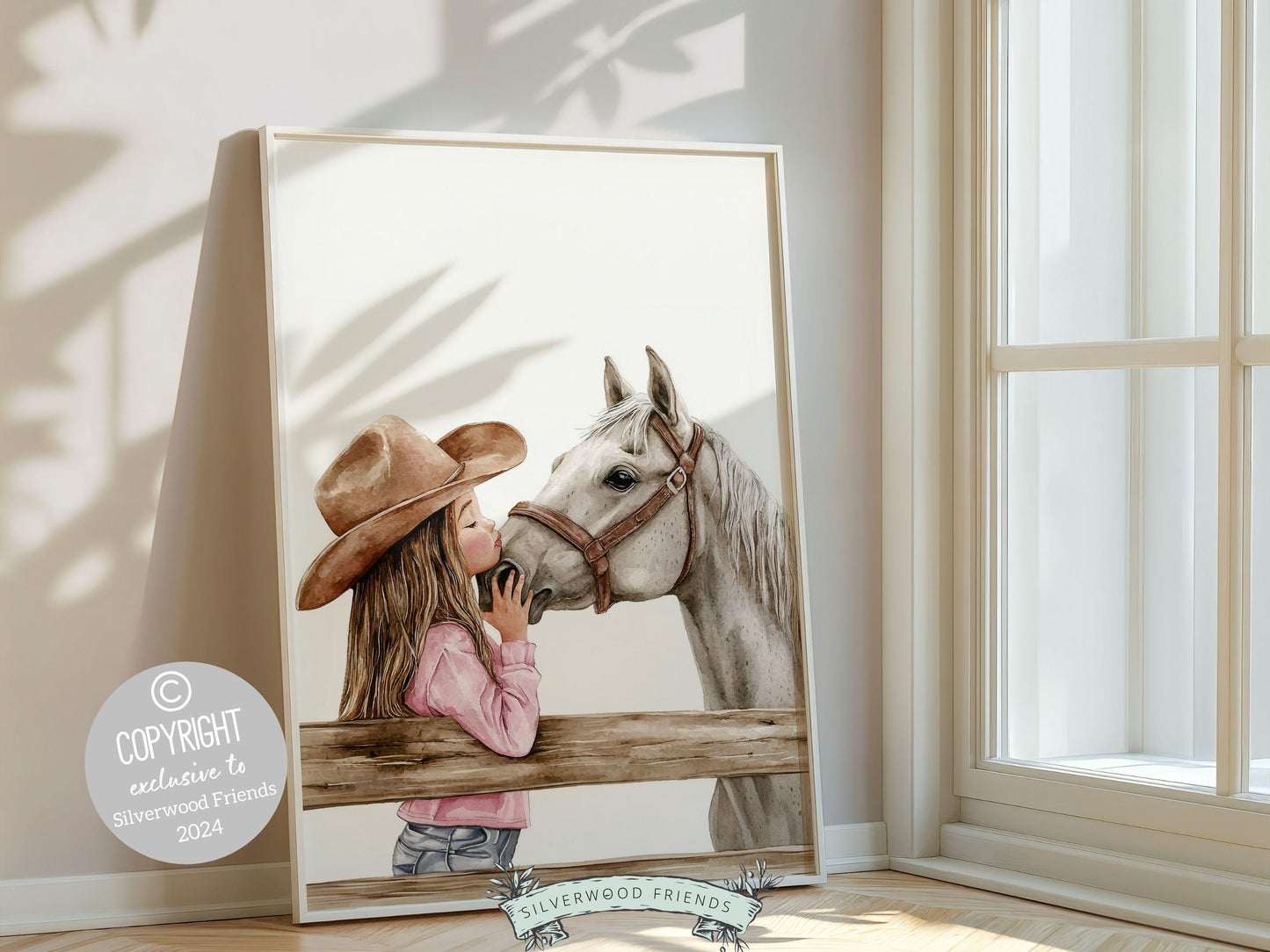 Cowgirl Horse Nursery Print, Cowgirl Nursery Decor, Baby Girl Western Nursery Decor, Horse Bedroom Picture, Girls Horse Room Digital Print
