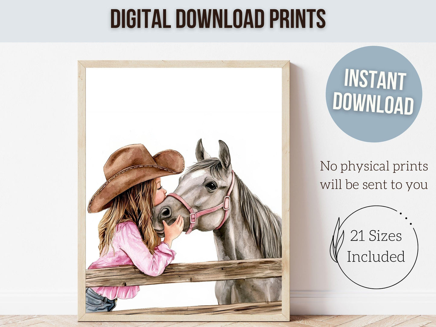 Cowgirl Horse Nursery Print, Cowgirl Nursery Decor, Baby Girl Western Nursery Decor, Horse Bedroom Picture, Girls Horse Room Digital Print