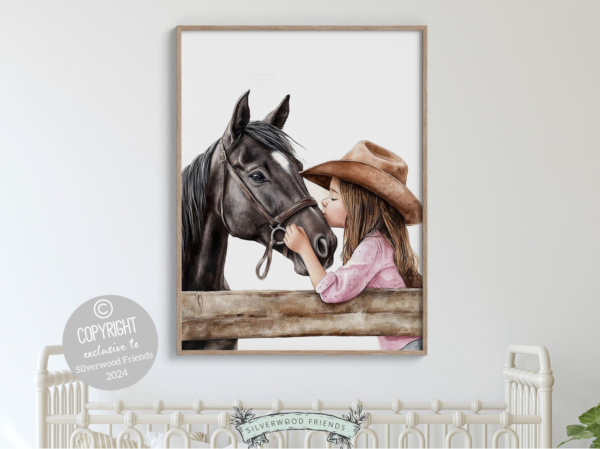 Horse Print, Cowgirl Nursery Print, Cowgirl Nursery Decor, Baby Girl Western Nursery Decor Horse Picture, Girls Horse Room Digital Print