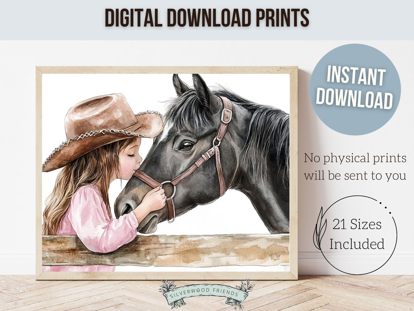 Horse Print, Cowgirl Nursery Print, Cowgirl Nursery Decor, Baby Girl Western Nursery Decor Horse Picture, Girls Horse Room Digital Print